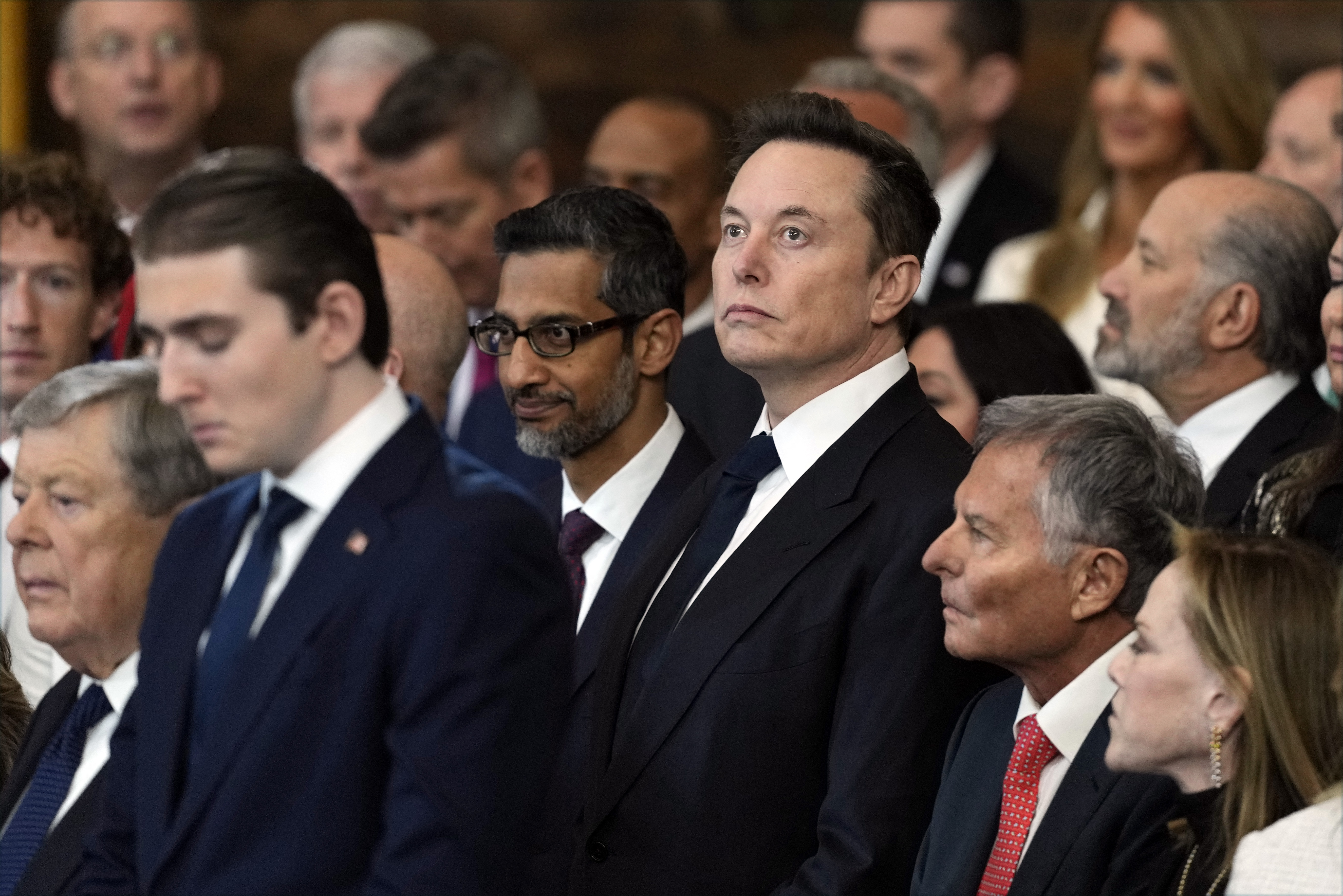 Musk at Trump's inauguration. The South African entrepreneur was once an H1-B visa holder himself. 
