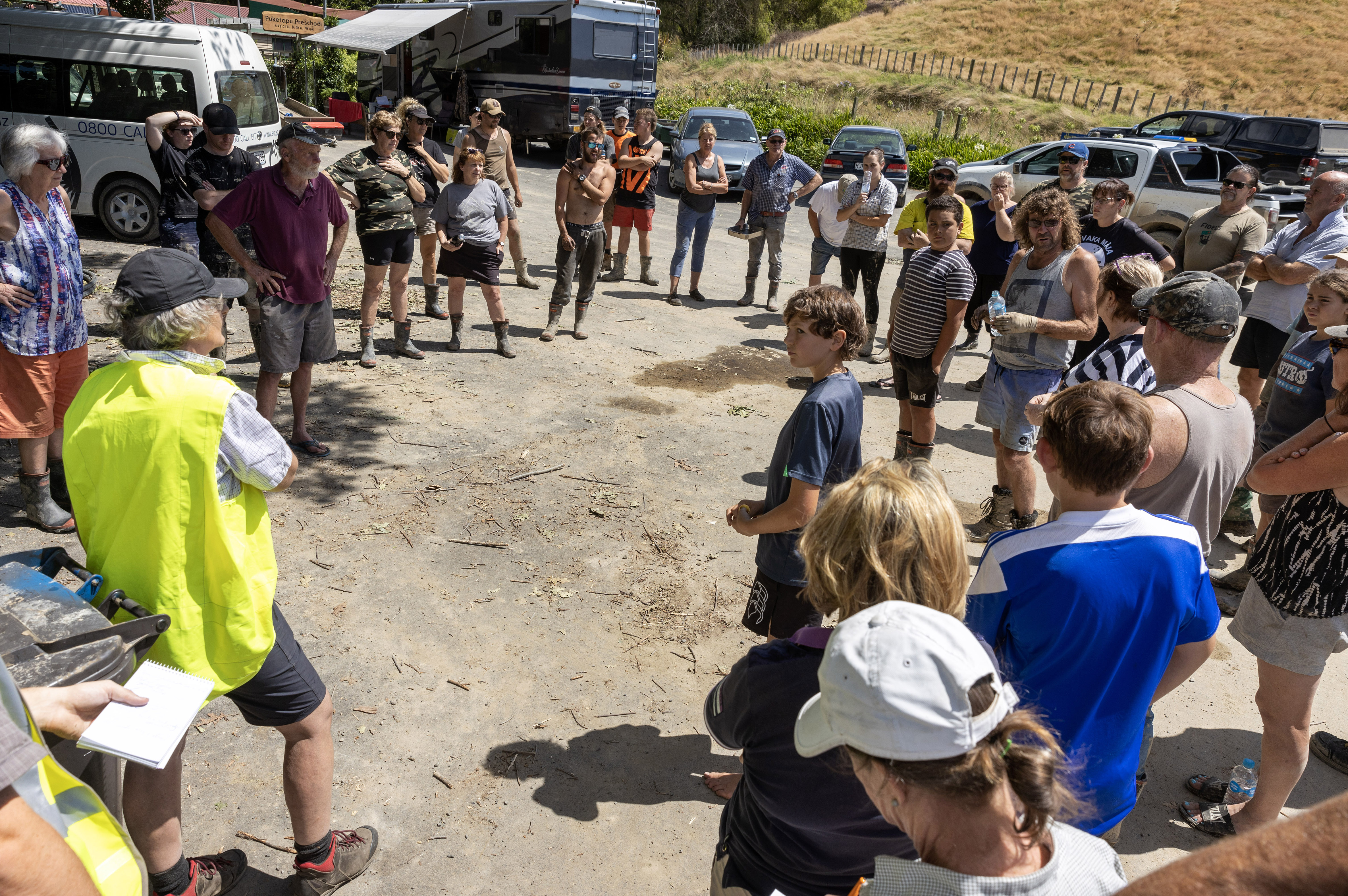 About 50 locals gathered for a community meeting in Puketapu to discuss looters. Photo / Mike Scott