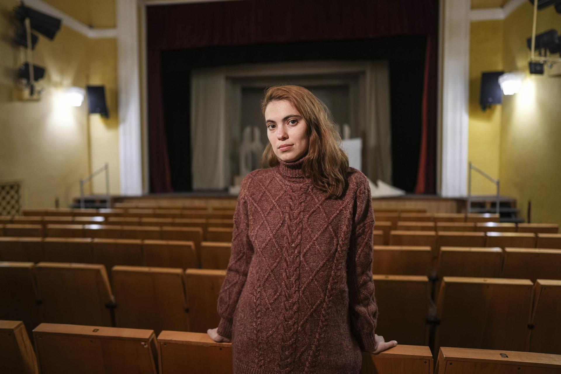Maria Kutnyakova, an IT specialist, who was nearby the Donetsk Academic Regional Drama Theatre in Mariupol. Photo / AP