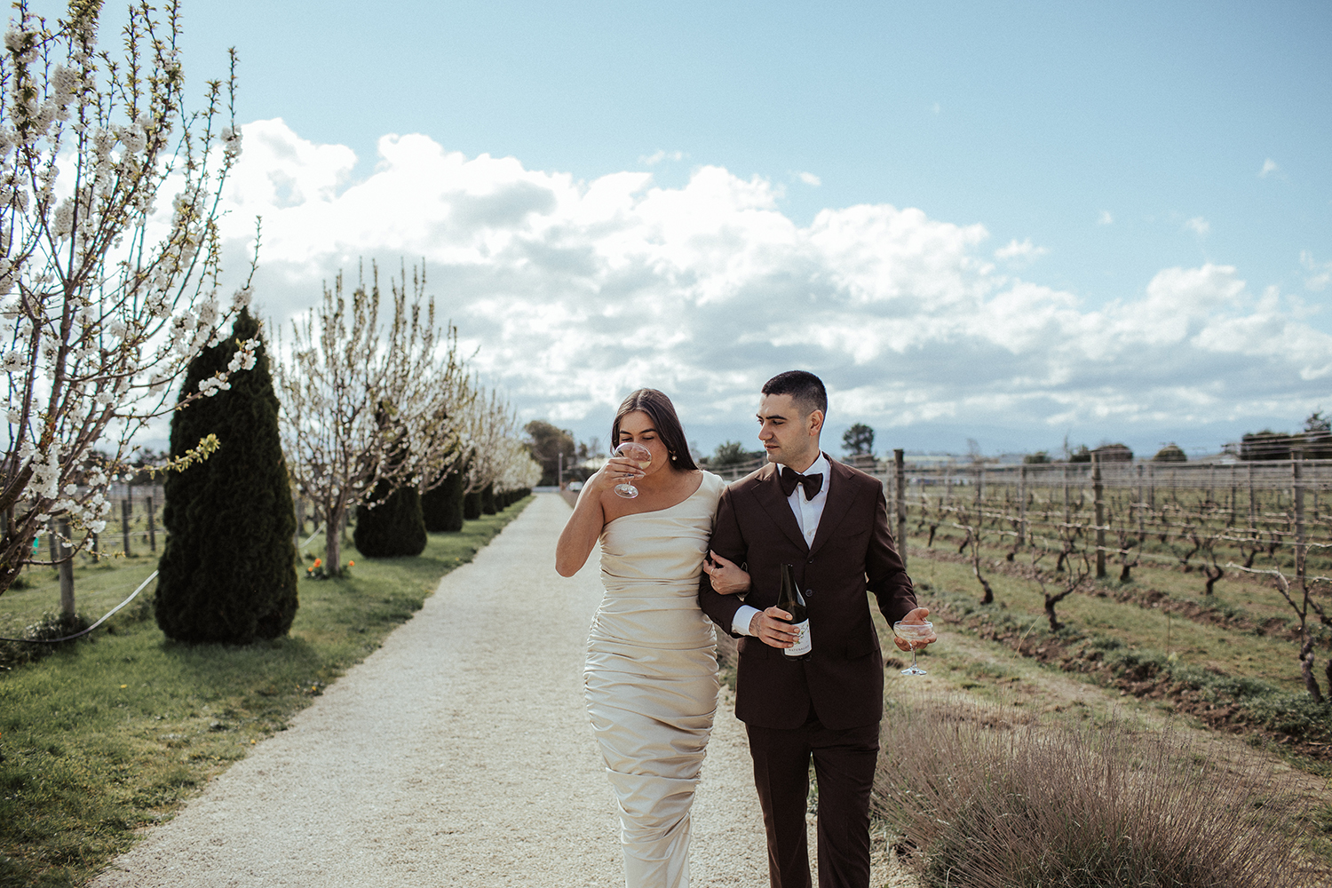 Cambridge Road Vineyard provided the picturesque backdrop to their wedding. Photo / Yvonne Liew