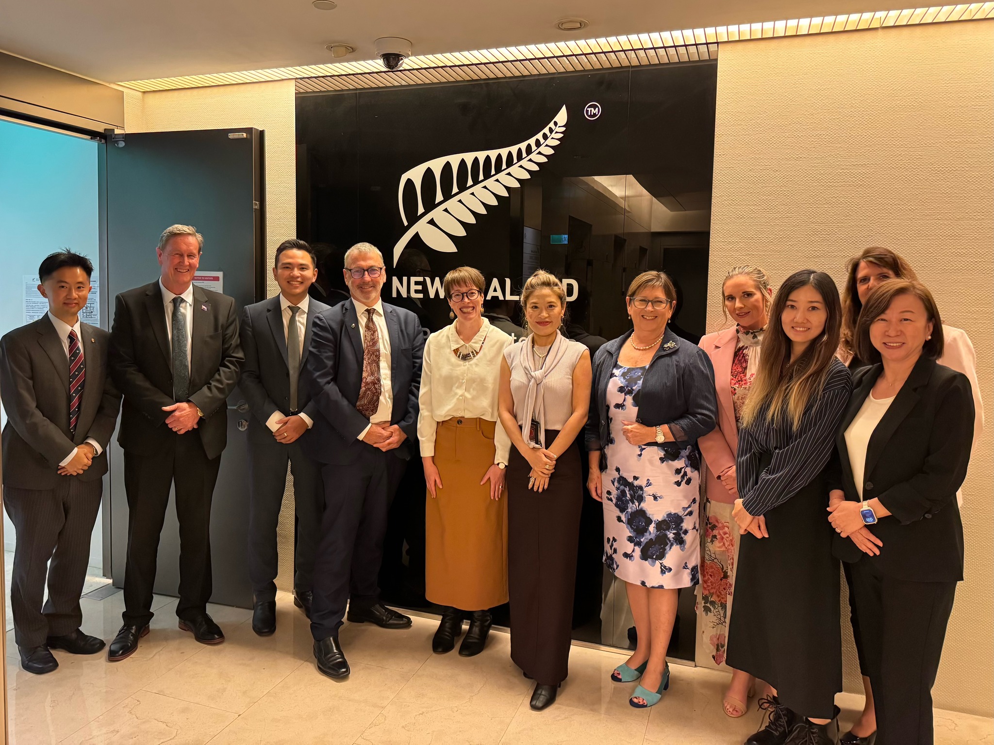 New Zealand MPs during their visit to Taiwan, with David Wilson (second left), Duncan Webb (fourth left), Maureen Pugh (fifth right) and Laura McClure (fourth right).