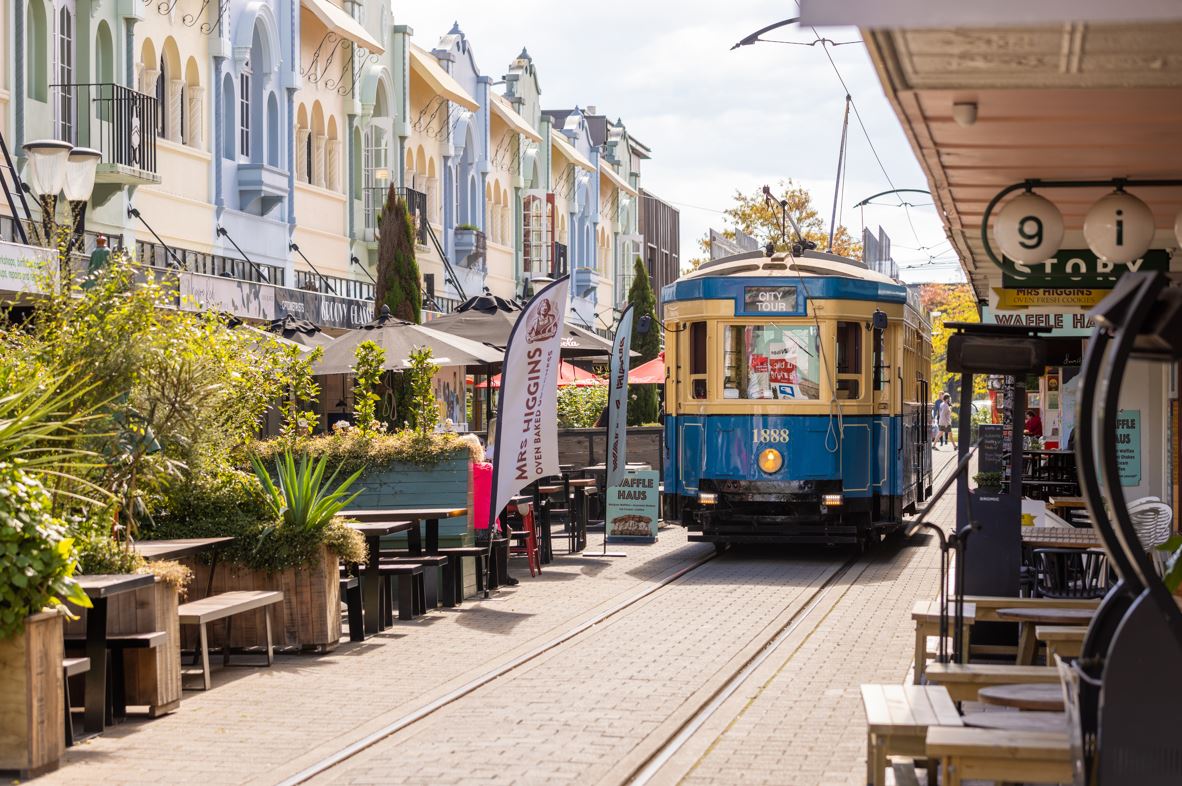 New Regent Street's pastel-coloured facades and eclectic mix of shops are worth a wander. Photo / christchurchnz.com