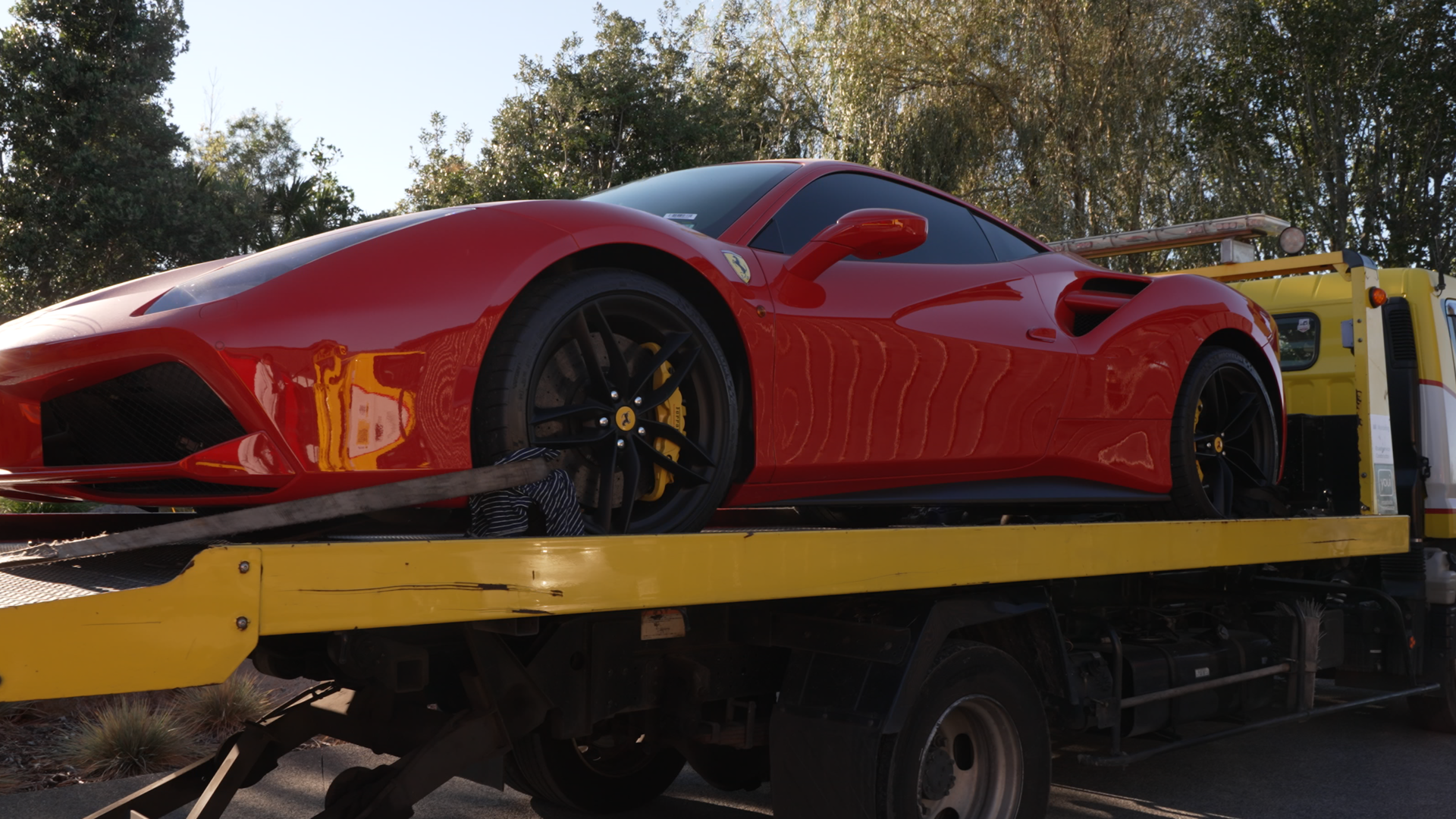 The Ferrari was owned by a member of the Mongrel Mob whom police allege helped import the biggest ever shipment of methamphetamine into New Zealand. Photo / Supplied
