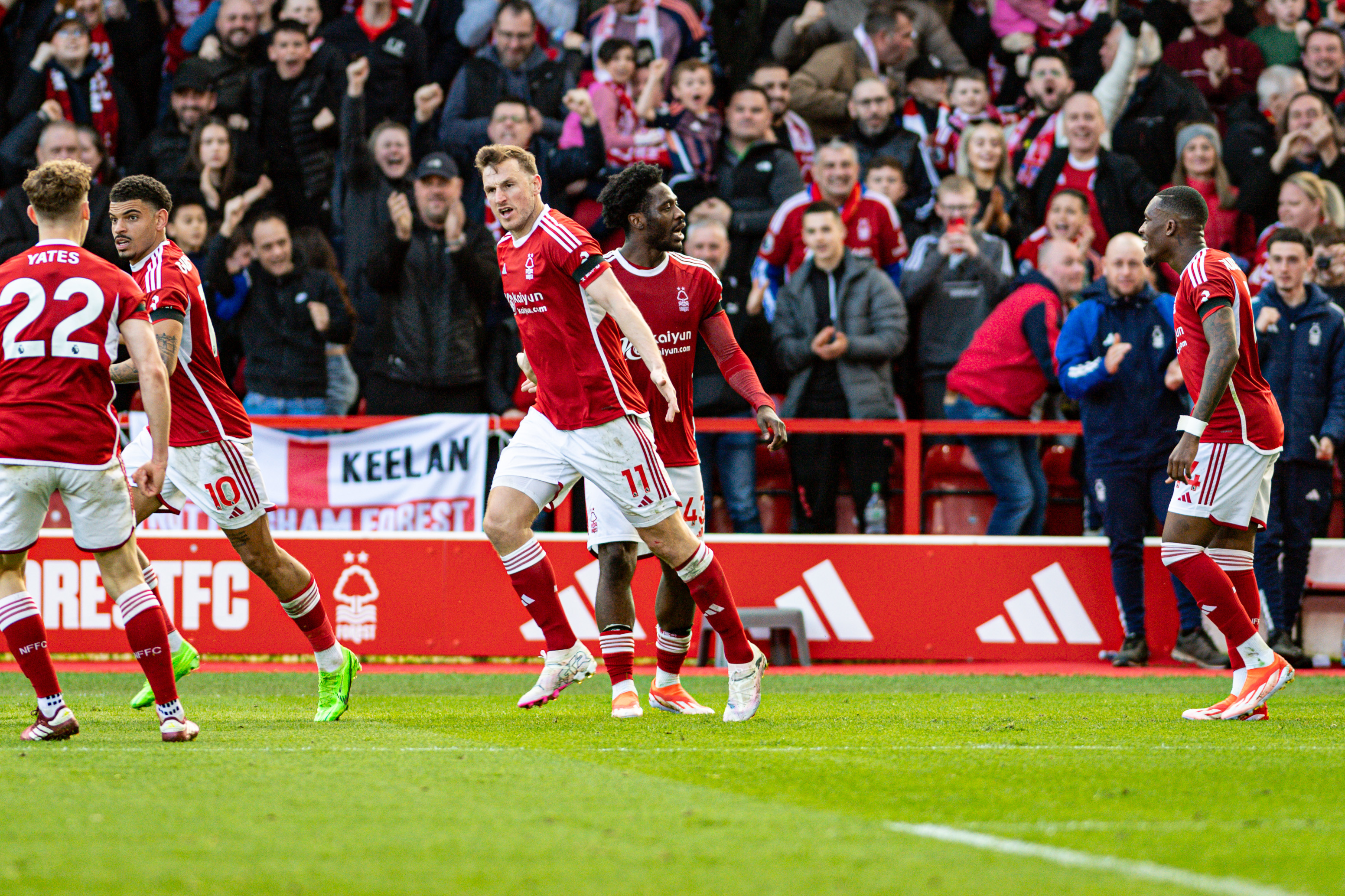 Kiwi Chris Wood celebrates scoring for Nottingham earlier this year. Photo / Photosport