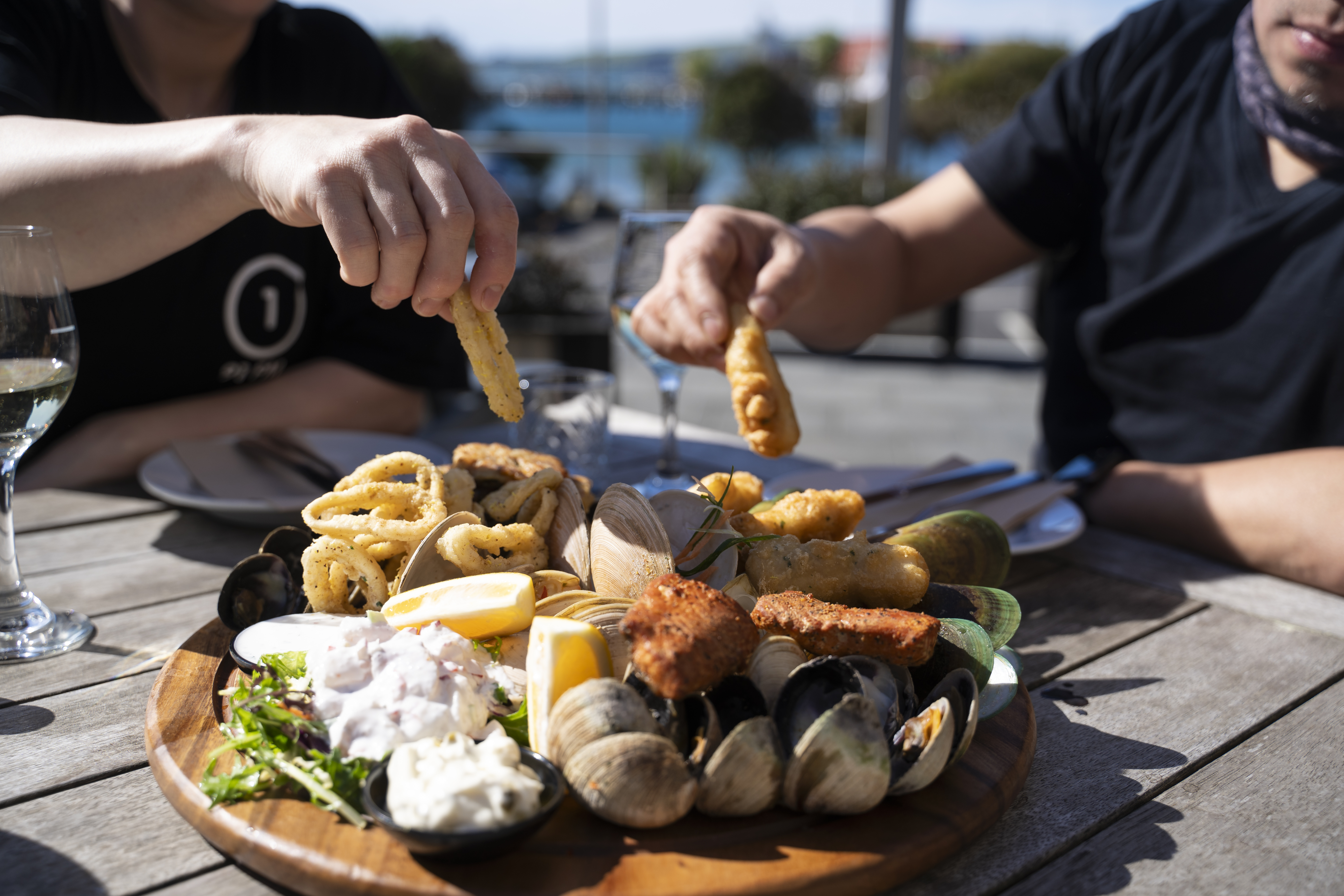 Carey’s Bay Hotel restaurant's signature seafood platter: Eat your heart out with Dunedin's winter food scene. Photo / DunedinNZ