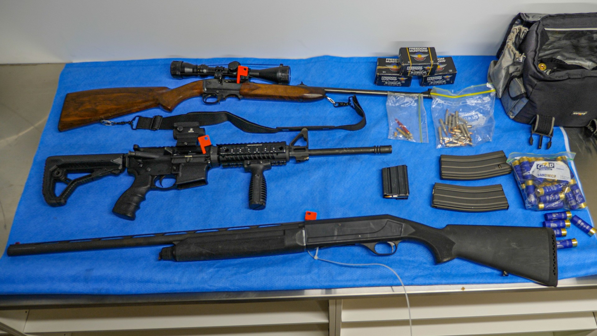 Some of the thousands of firearms seized from organised crime figures in recent years. Photos / Police