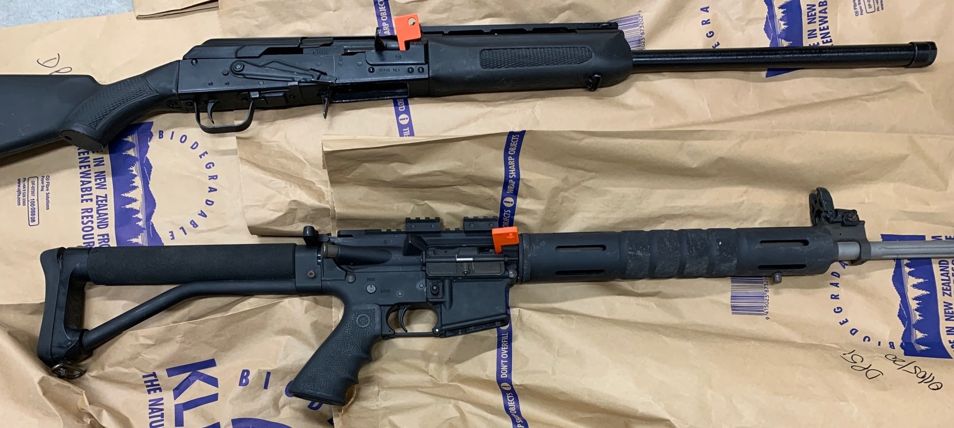Two of the five firearms seized in Operation Nestegg. Photo / Supplied