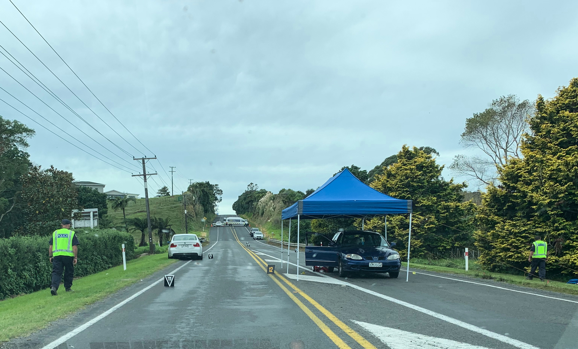 Inside the police cordon on State Highway 3 in the days after Kaoss Price, 22, was shot and killed. Photo / Supplied