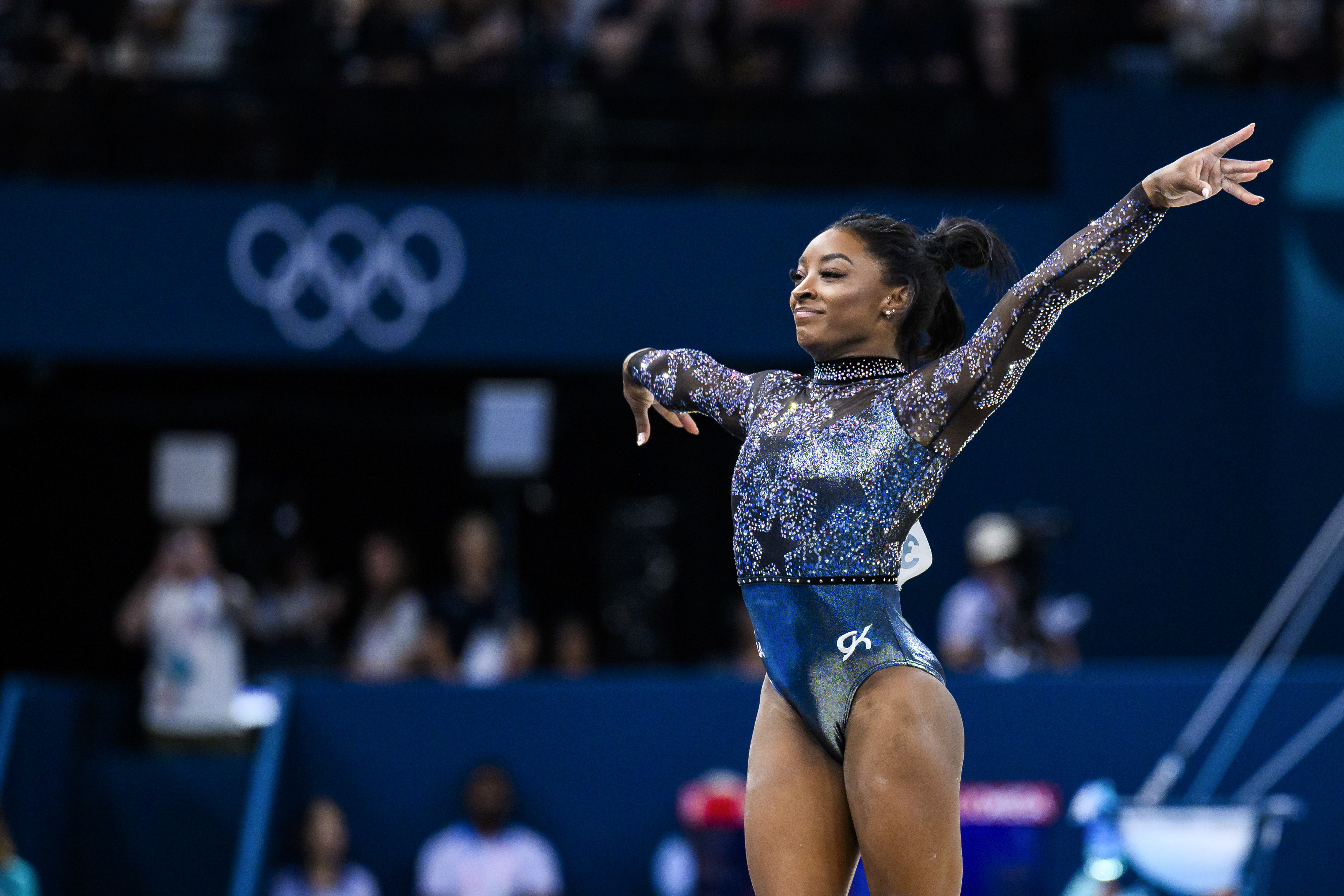Simone Biles from Team United States, seen in action at the 2024 Olympic Games in Paris, is expected to attract a slew of offers to endorse top-flight fashion companies. Photo / Getty Images
