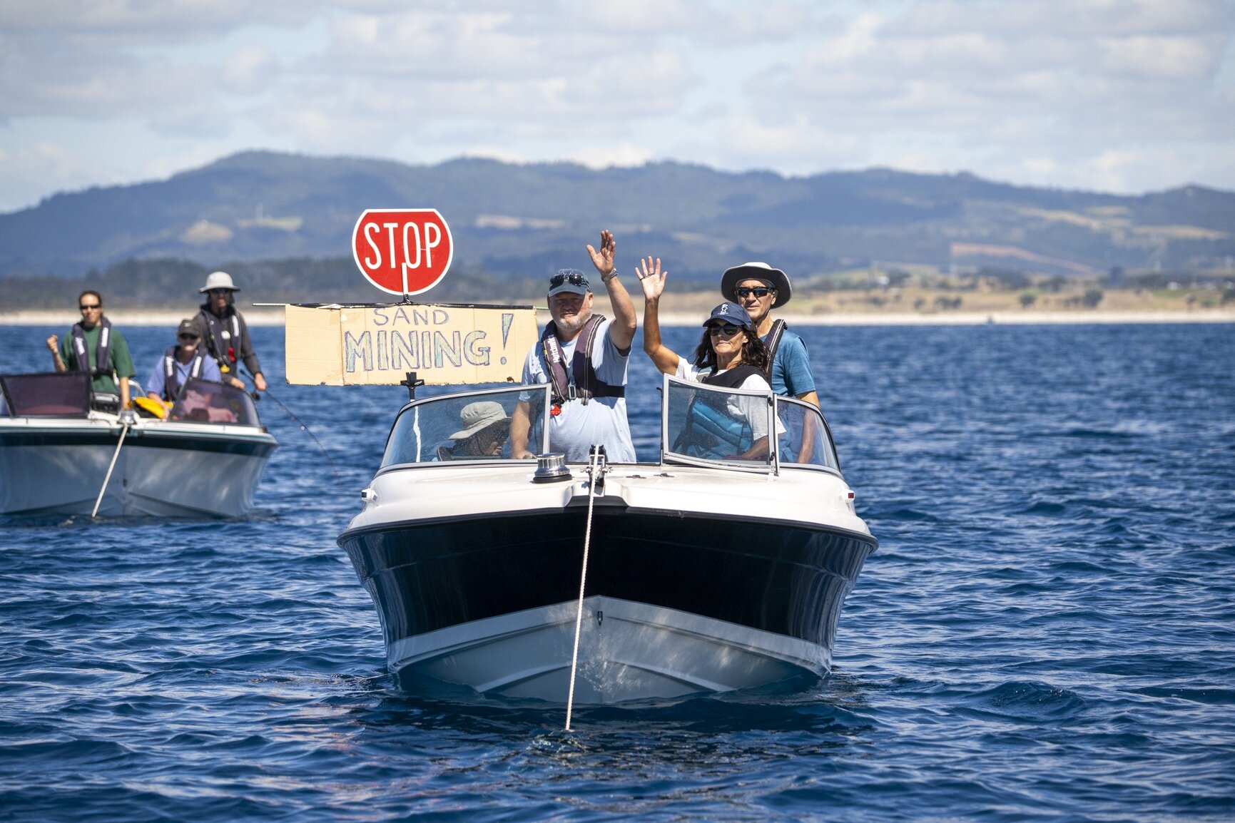  The protesters are worried about the environmental impacts of the sand mining but company McCallum Bros says concerns will be addressed. Photo / Geoff Reid  

