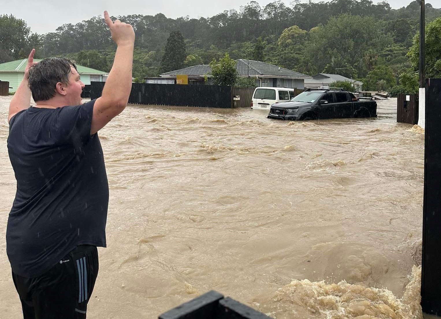 Rānui residents have called for Auckland Council to step up and maintain the streams in the area as houses were swept away in the floods. Photo / Supplied