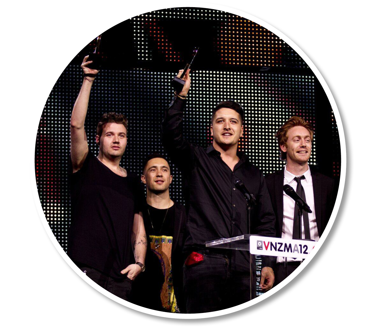Six60 receives an award during the 2012 Vodafone NZ Music Awards. Photo / Dean Purcell