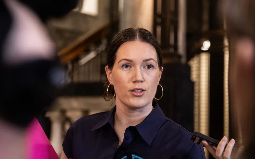 Brooke van Velden spoke first during the debate. Photo / RNZ, Samuel Rillstone