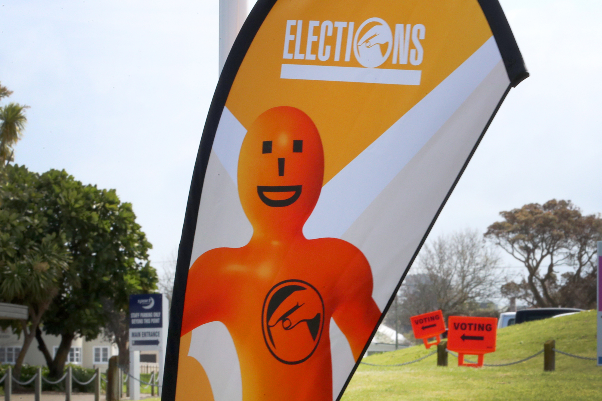 Voting booths were well signposted.