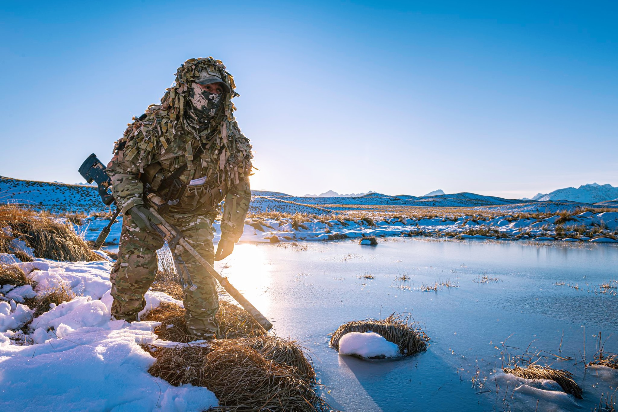 A sniper on exercise with  2nd/1st Battalion, Royal New Zealand Infantry Regiment. Photo / NZDF