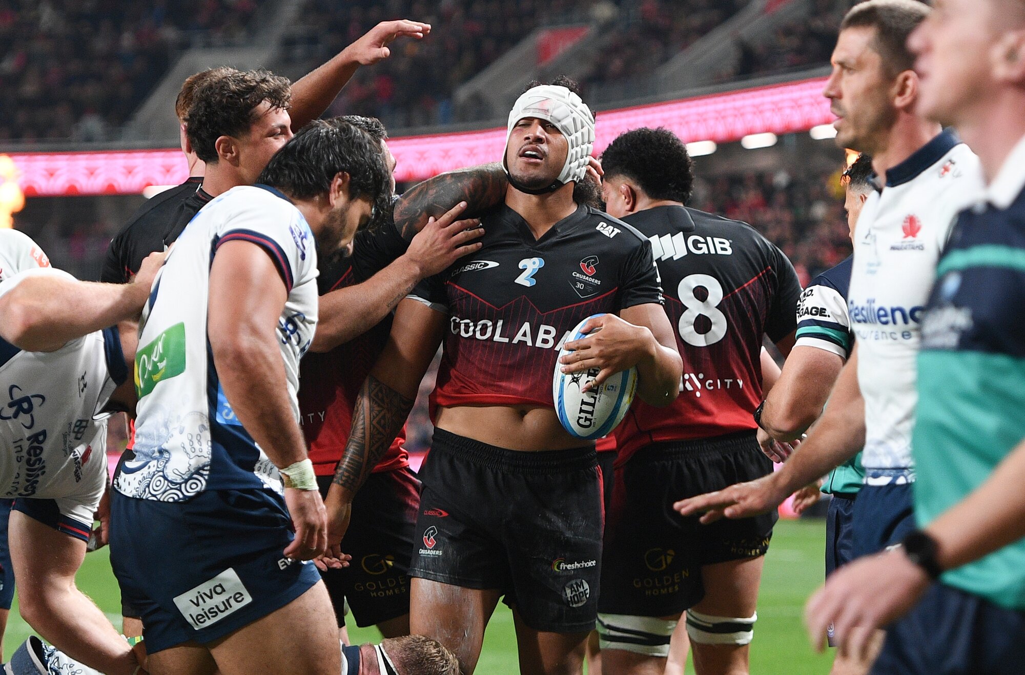 Leicester Fainga'anuku performed well as a loose forward against the Waratahs. Photo / Photosport