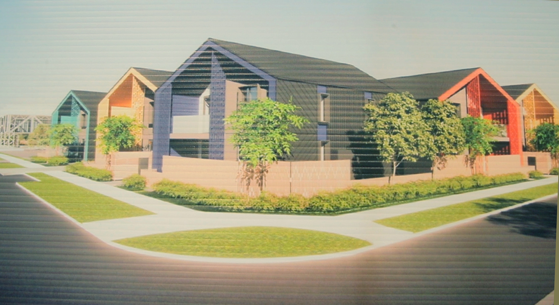 The corner of Bledisloe Rd and Hillary Cres and how it is envisaged it will look with new housing. Photo / Warren Buckland.