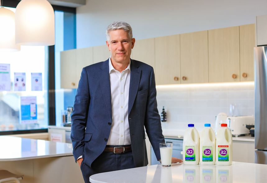 A2 Milk chief executive and managing director David Bortolussi has seen the company's share price rise from $6.17 to around $8.70 this year. Photo / Supplied 