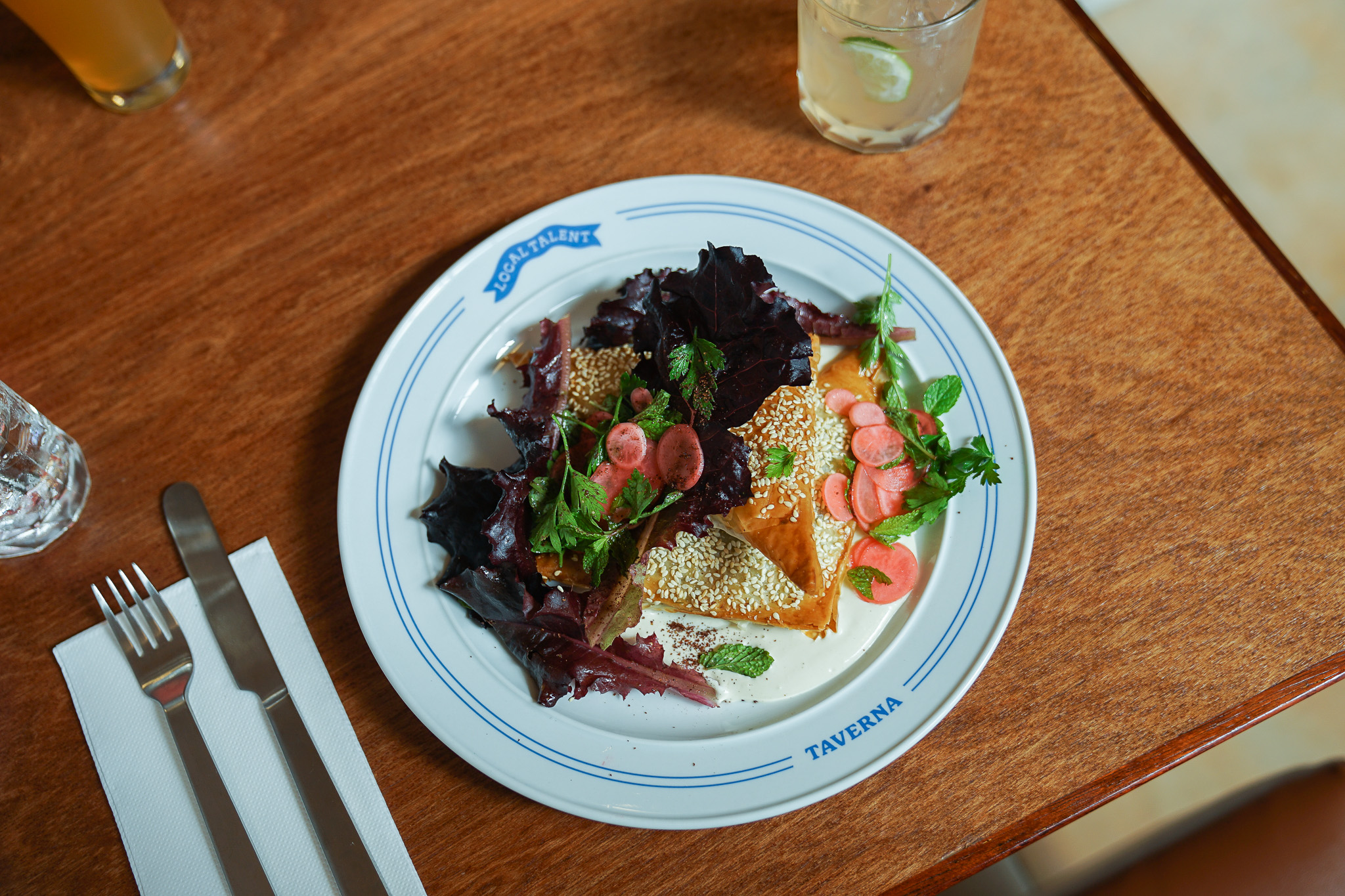Local Talent Taverna boasts a seasonal menu with fresh ingredients and pops of Mediterranean flavour.