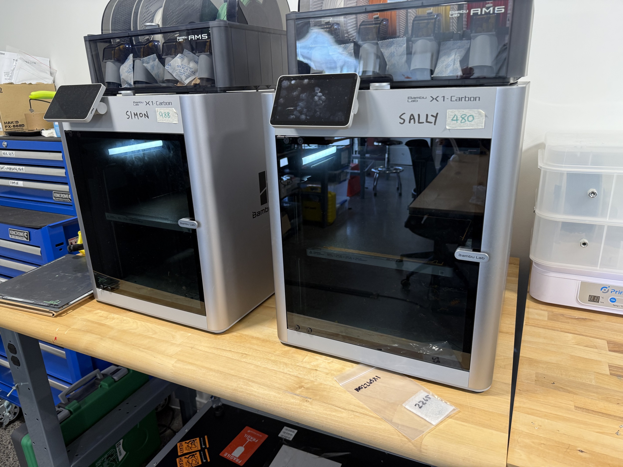3D printers were initially used for every component, with the plastic prototypes gradually swapped out as more and more pieces of the design were finalised.