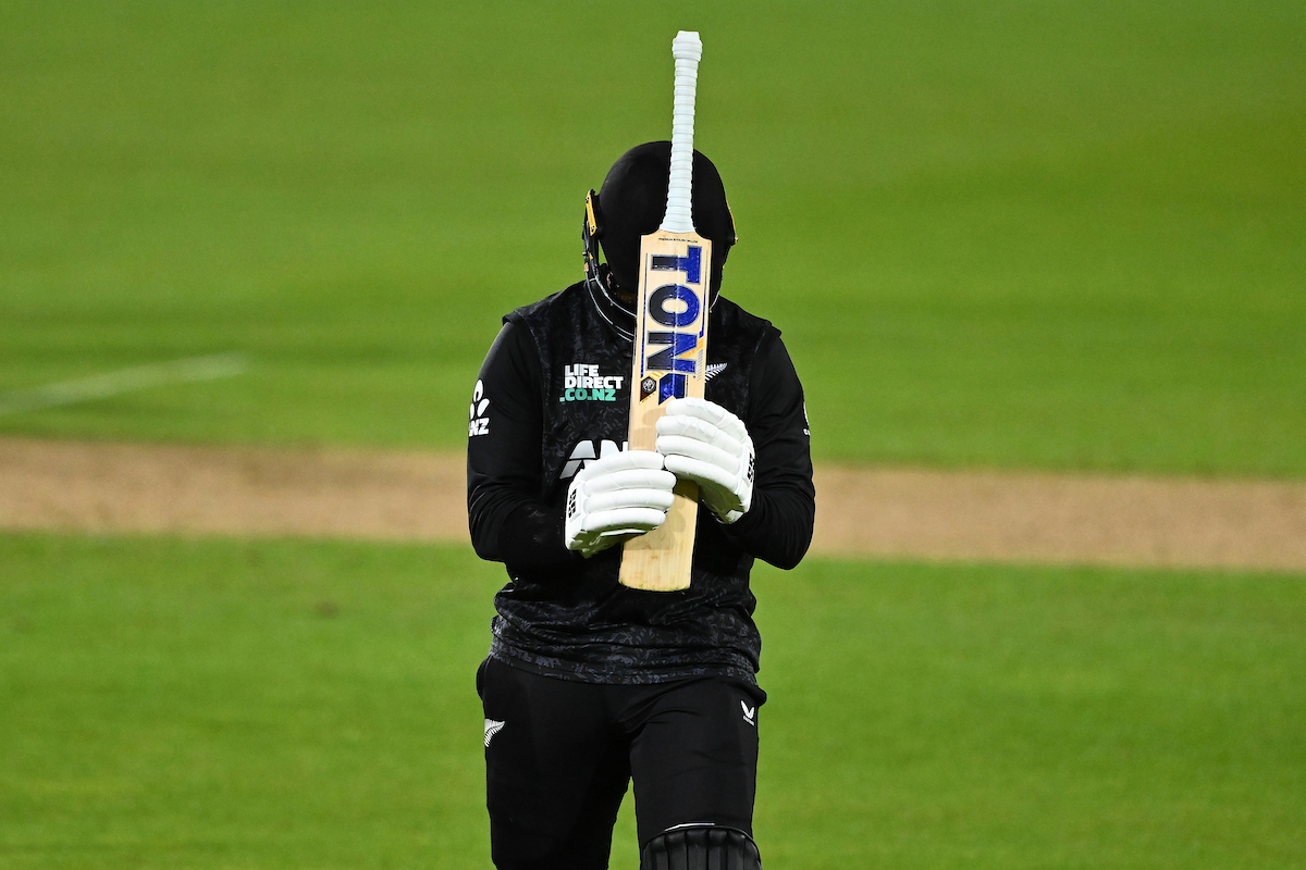 Devon Conway reacts to being dismissed for 90 against the West Indies in Napier. Photo / Photosport