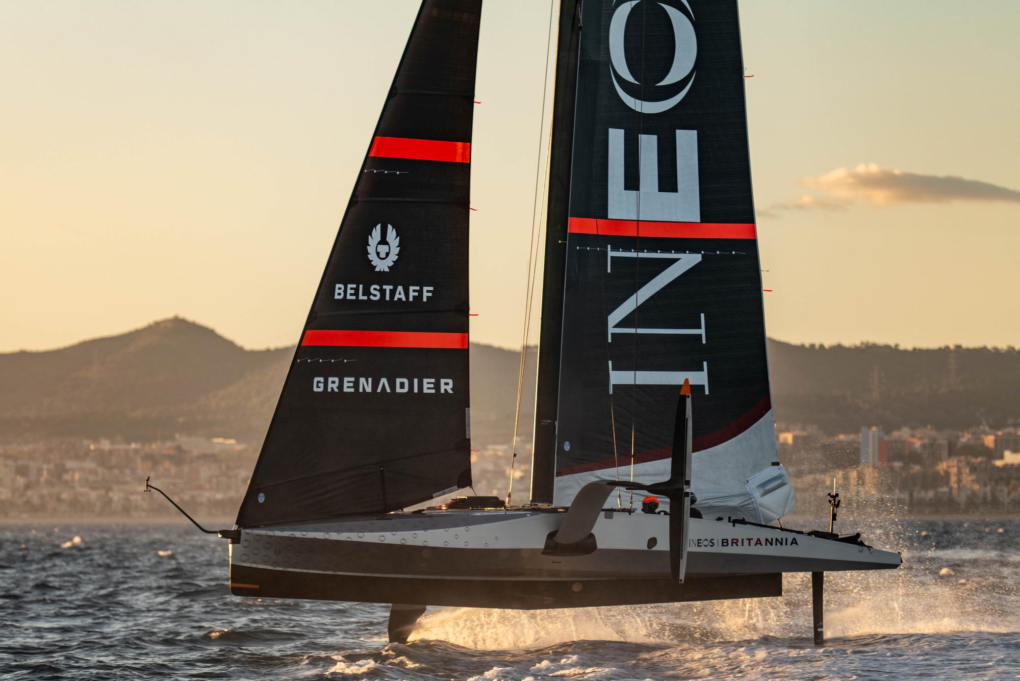 Ineos Britannia have been testing and developing equipment on their LEQ12 'T6'. Photo / Paul Todd, America's Cup