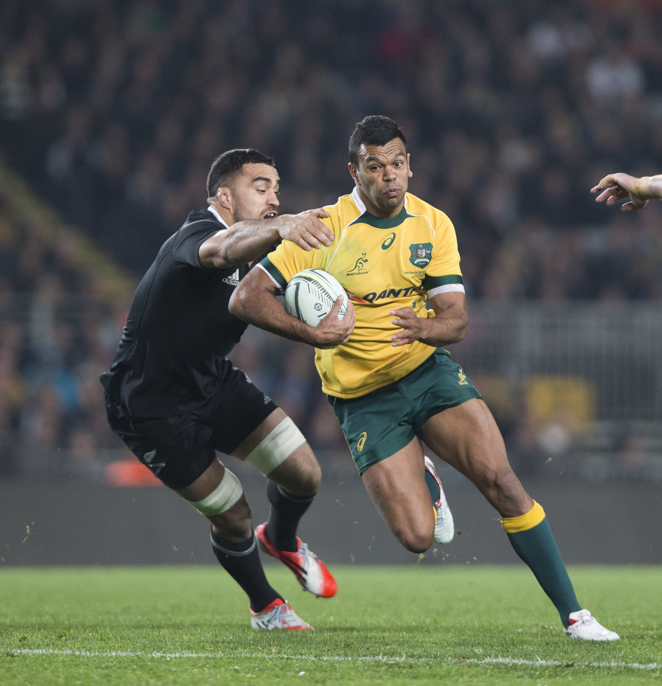 All Blacks flanker Liam Messam tries to tackle Australian first five Kurtley Beale during Investec Rugby Championship and the second Bledisloe Cup test at Eden Park on Saturday night. 23 August 2014 New Zealand Herald Photograph By Greg Bowker
NZH 14Oct14 - Kurtley Beale Beale will face an ARU conduct committee.   Picture /  Greg Bowker
NZH 22Apr16 - Kurtley Beale is second-five tip.  Picture /  Greg Bowker
