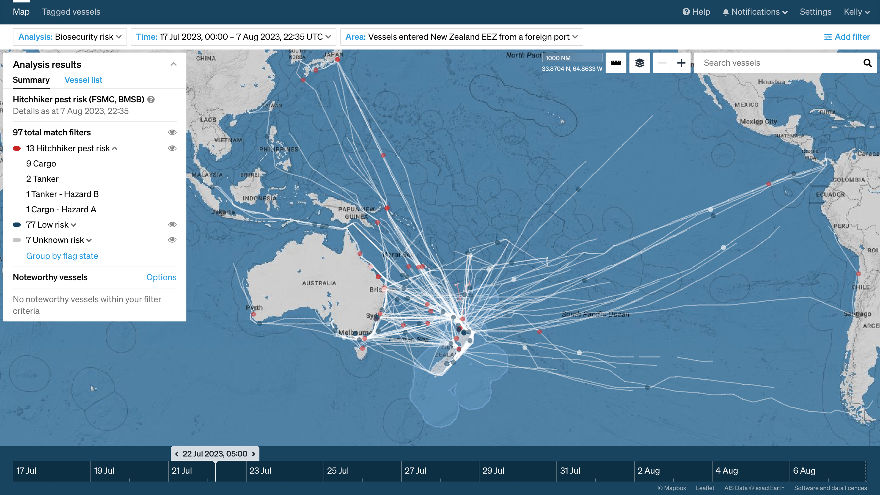 Starboard's platform can be used to identify suspicious behaviour, and then track the offending vessel.