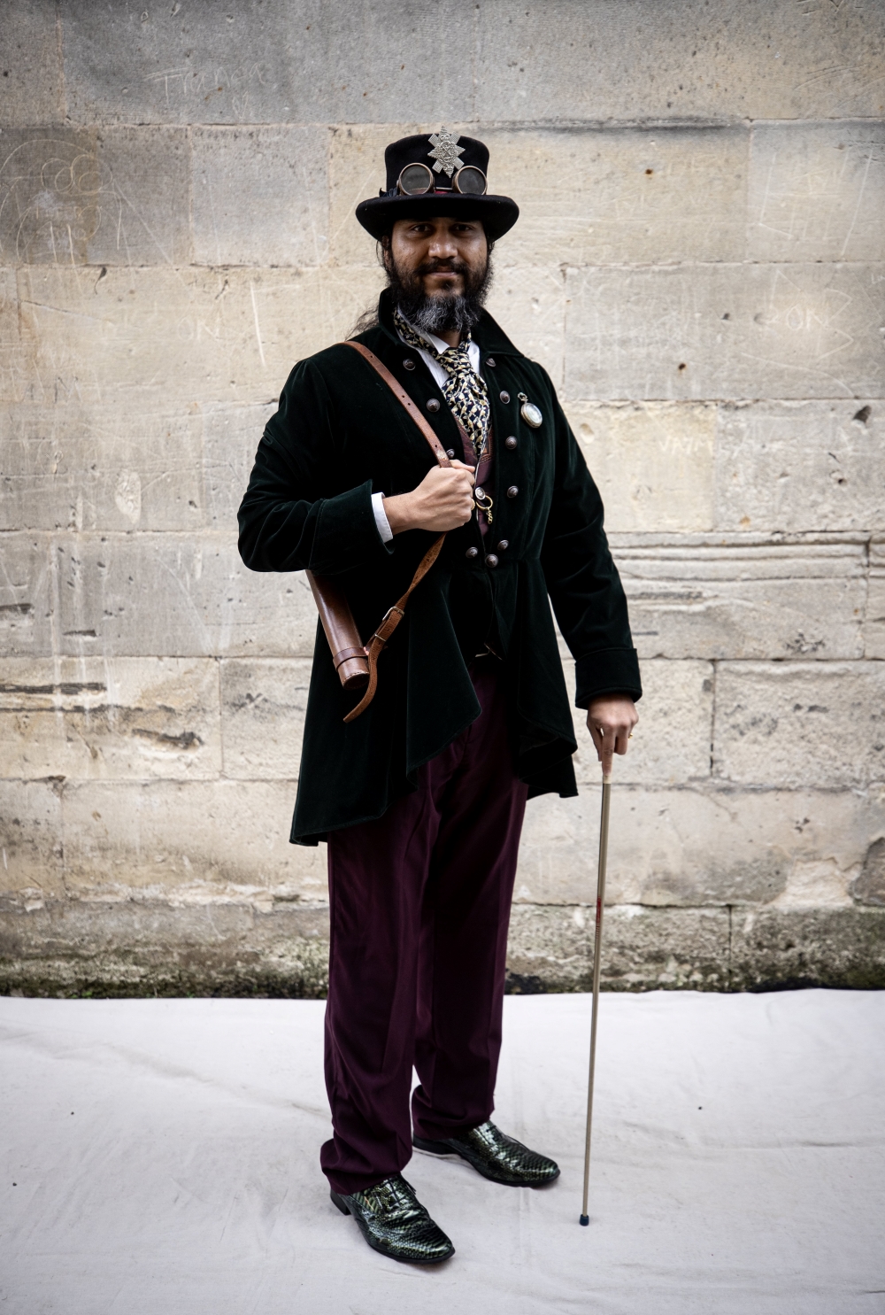Sumant Bhouraskar attends the Steampunk Festival 2024 in Oamaru. Photo / Dean Purcell
