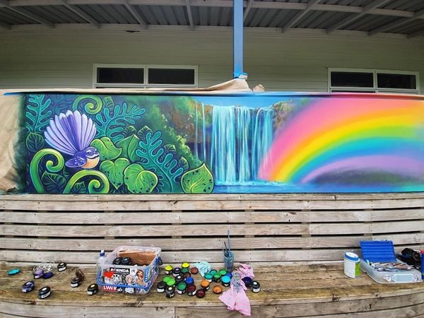 One of local artist Erika Pearce's murals at Kerikeri Primary School.