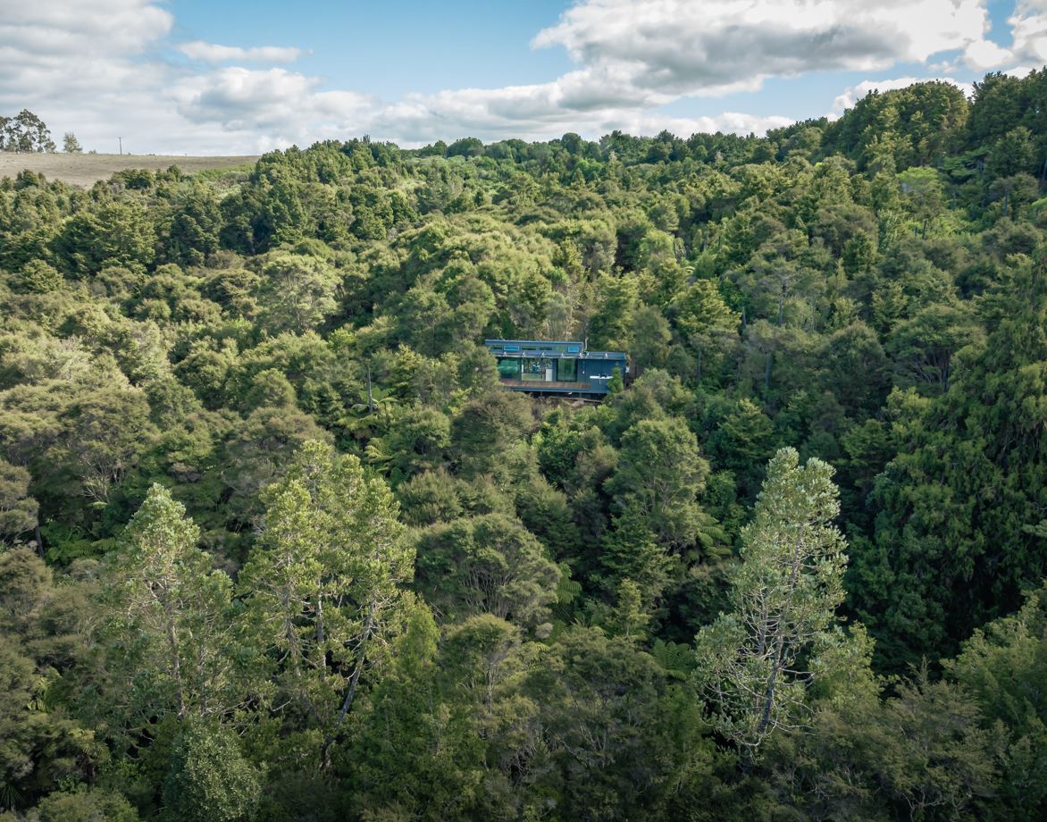 The Makoha PurePod is surrounded by native forest. Photo / Supplied