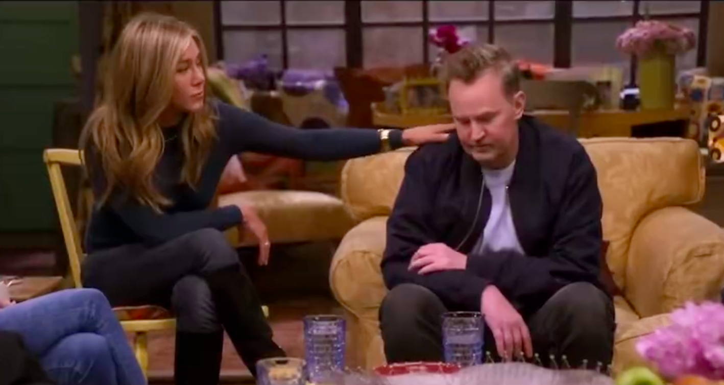 Jennifer Aniston says she had a conversation with Matthew Perry over text the day he died. Photo / X