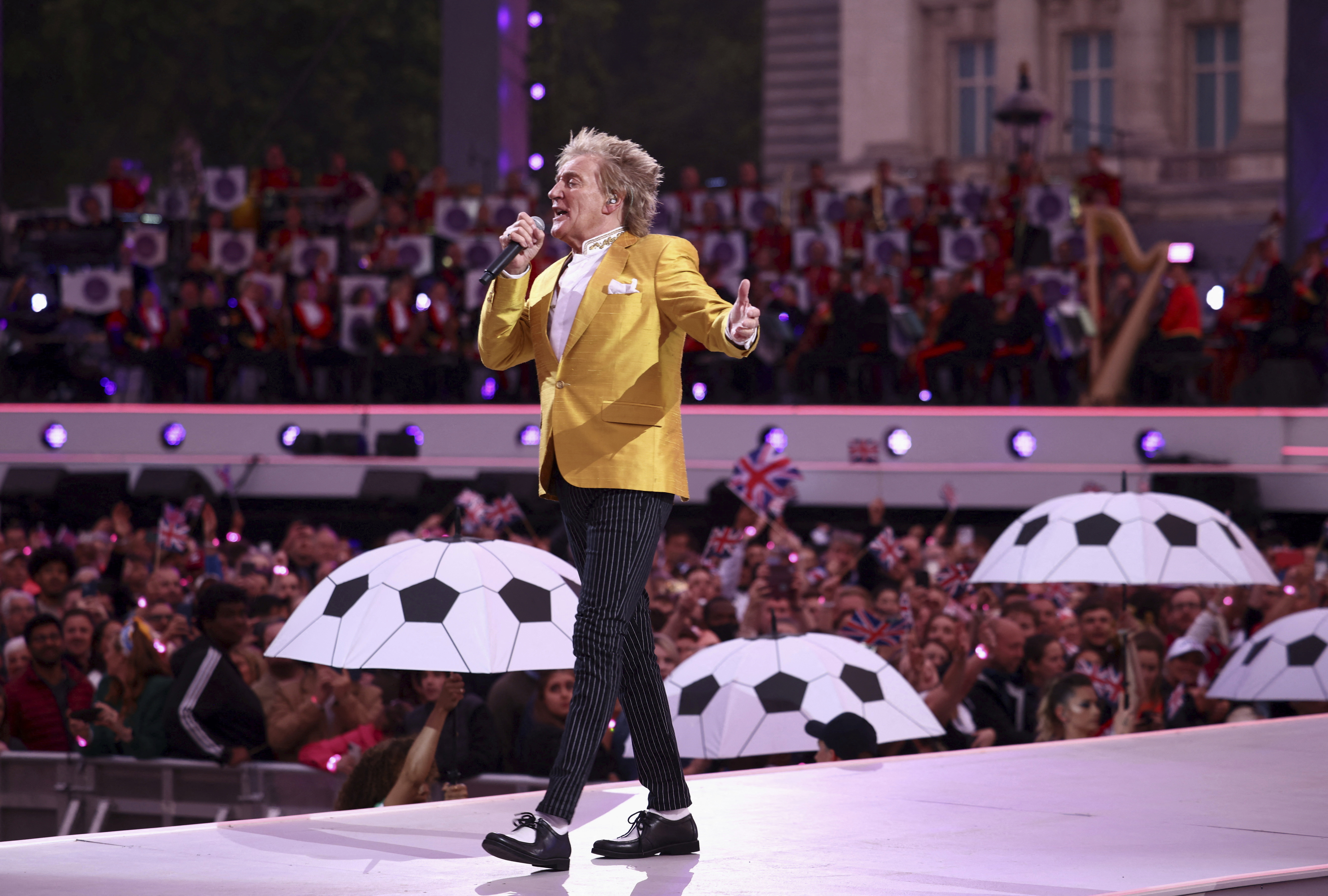Rod Stewart performed at the Queen's Platinum Jubilee concert in June 2022. Will we see him take to the stage to celebrate Charles' coronation? Photo / AP