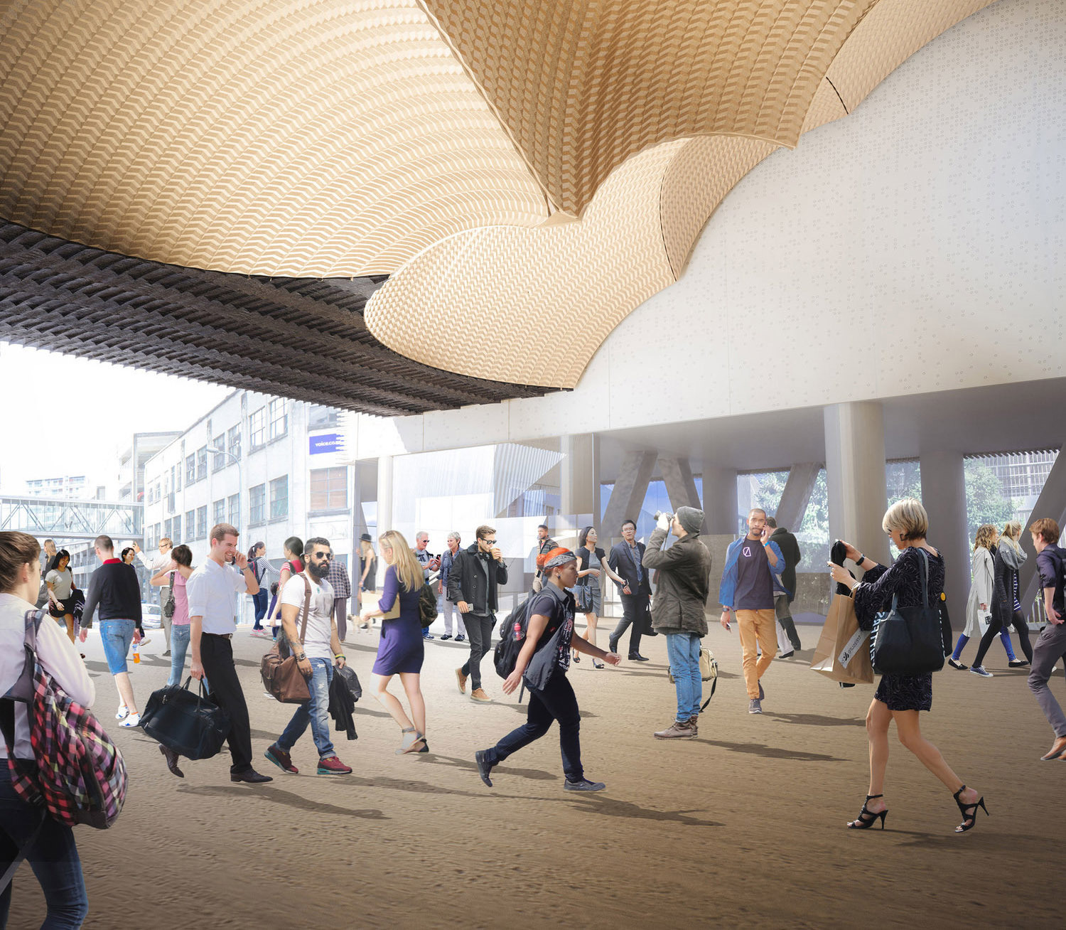 An artist's rendering of the City Rail Link station at Karangahape Road. 