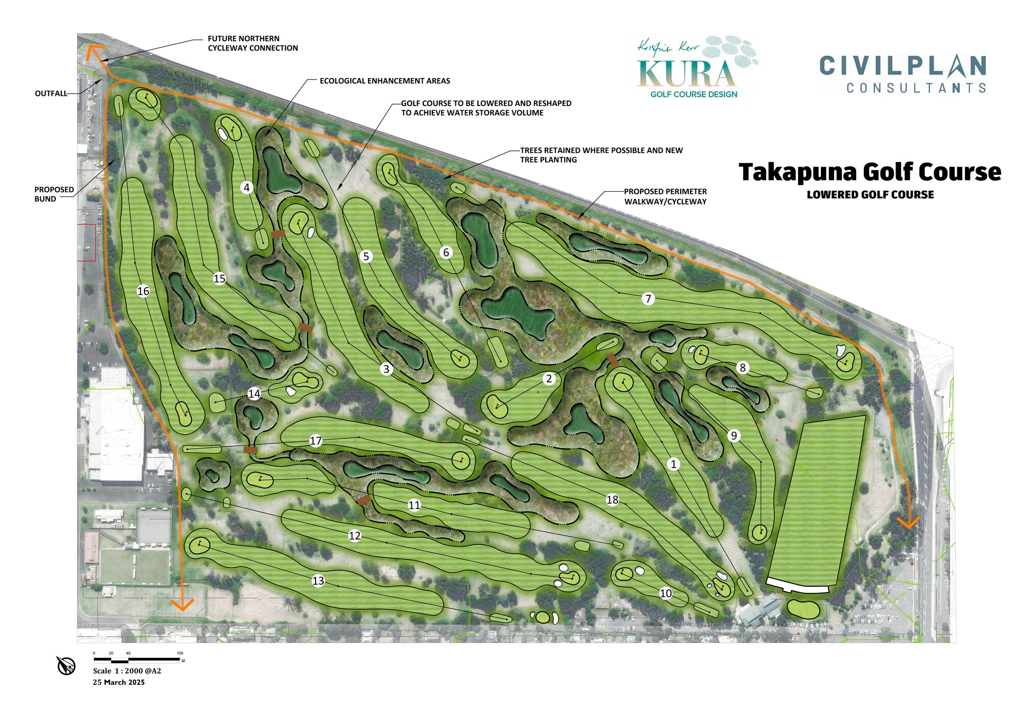 The alternative design presented by the Takapuna Golf Club.