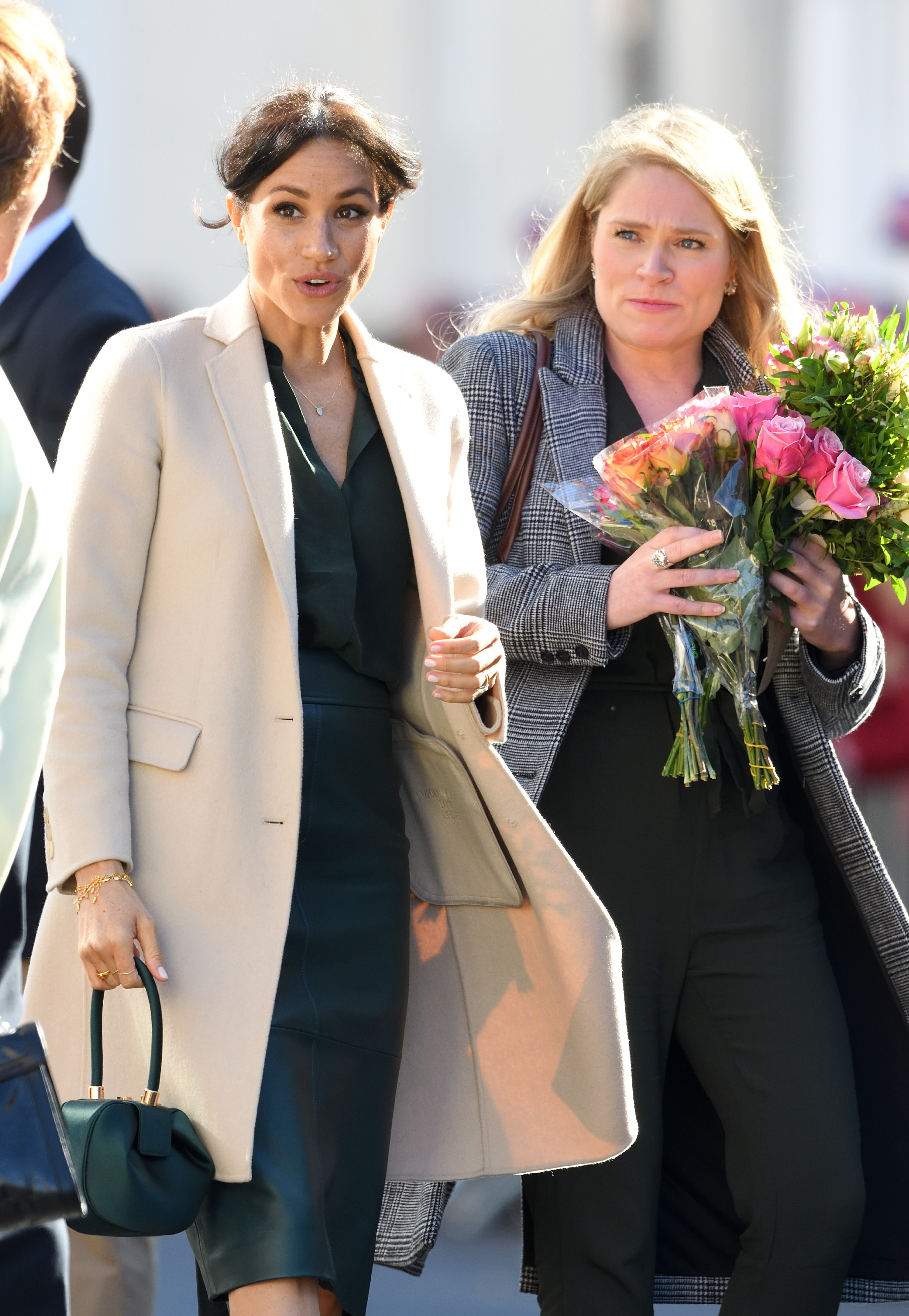 Meghan, Duchess of Sussex with her assistant Amy Pickerill during an official visit to Sussex on October 3, 2018 (Photo by Karwai Tang/WireImage)