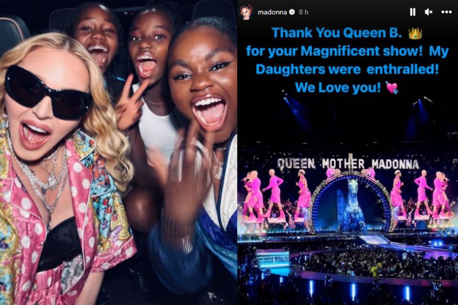Madonna attended the Renaissance World Tour concert with three of her kids. Photos / Instagram