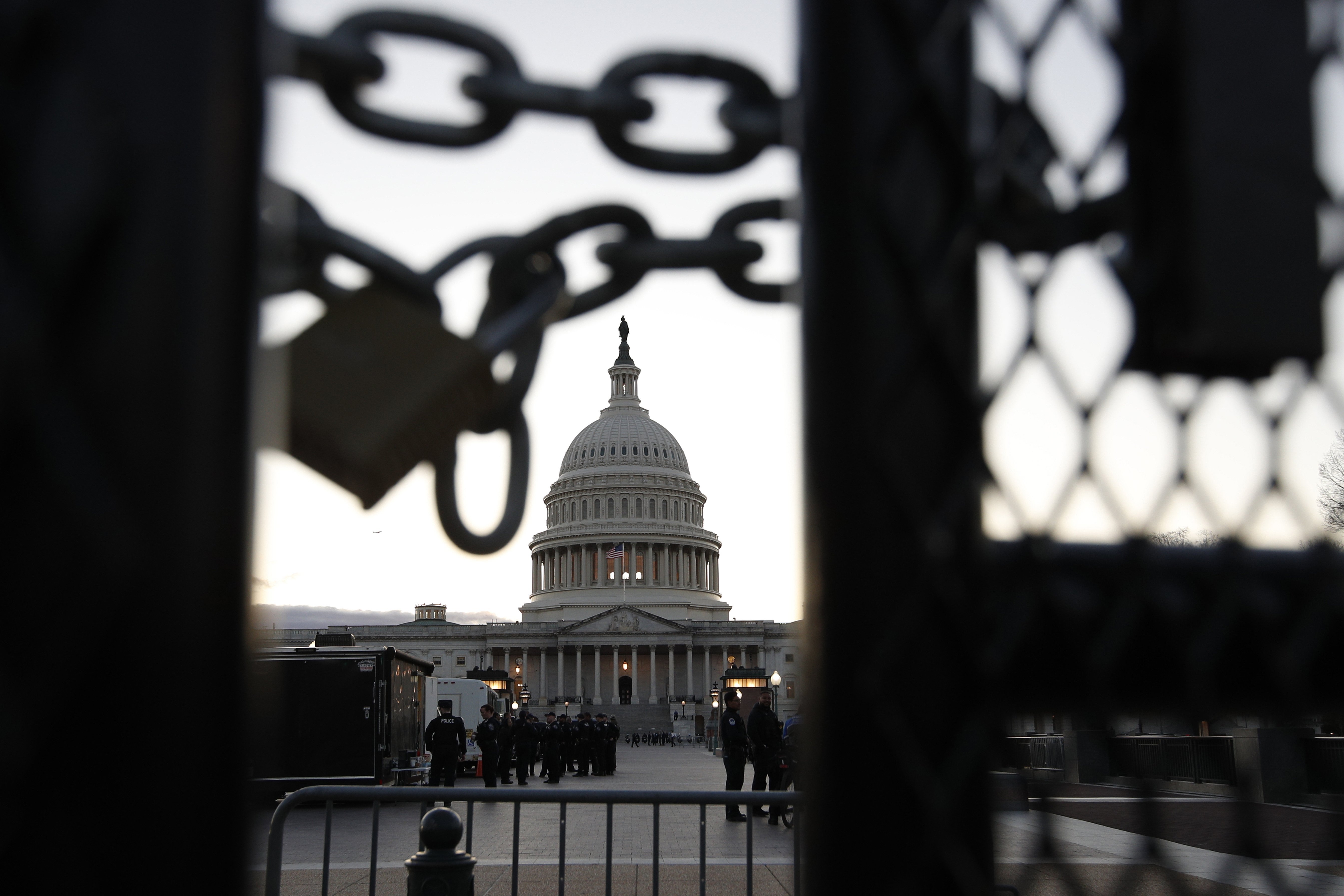 The US Capitol is seen behind a security fence ahead of President Biden's State of the Union address. Photo / AP