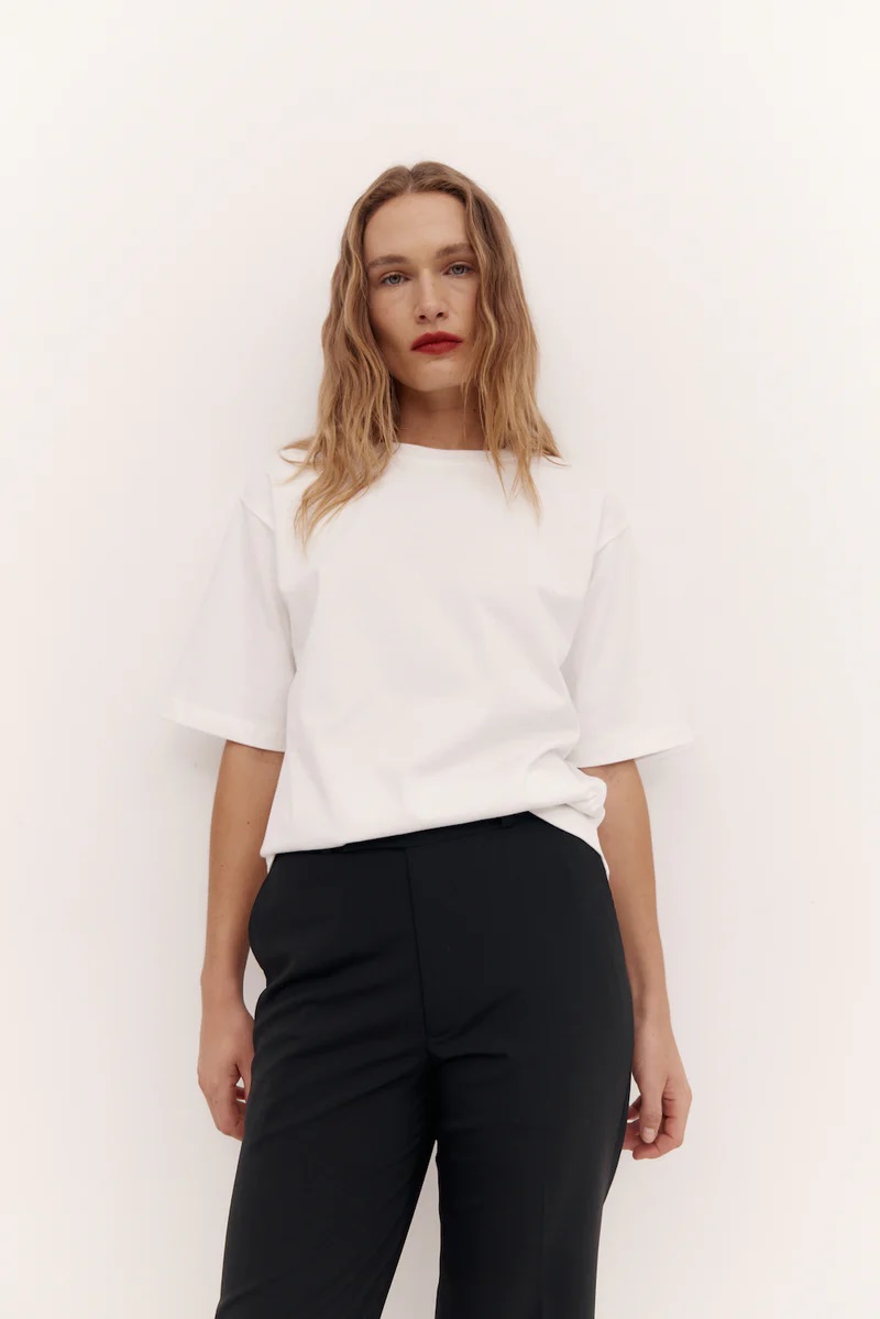 A perfect white T-shirt from local newcomer Rebe.