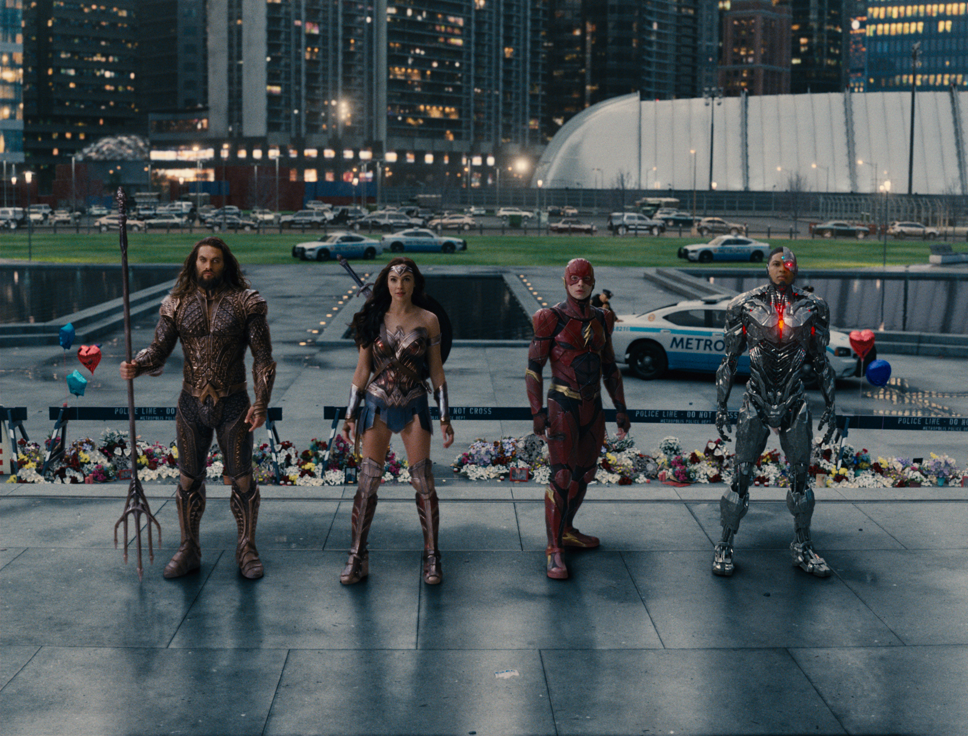Jason Momoa as Aquaman, Gal Gadot as Wonder Woman, Ezra Miller as The Flash, Ray Fisher as Cyborg Photo / File