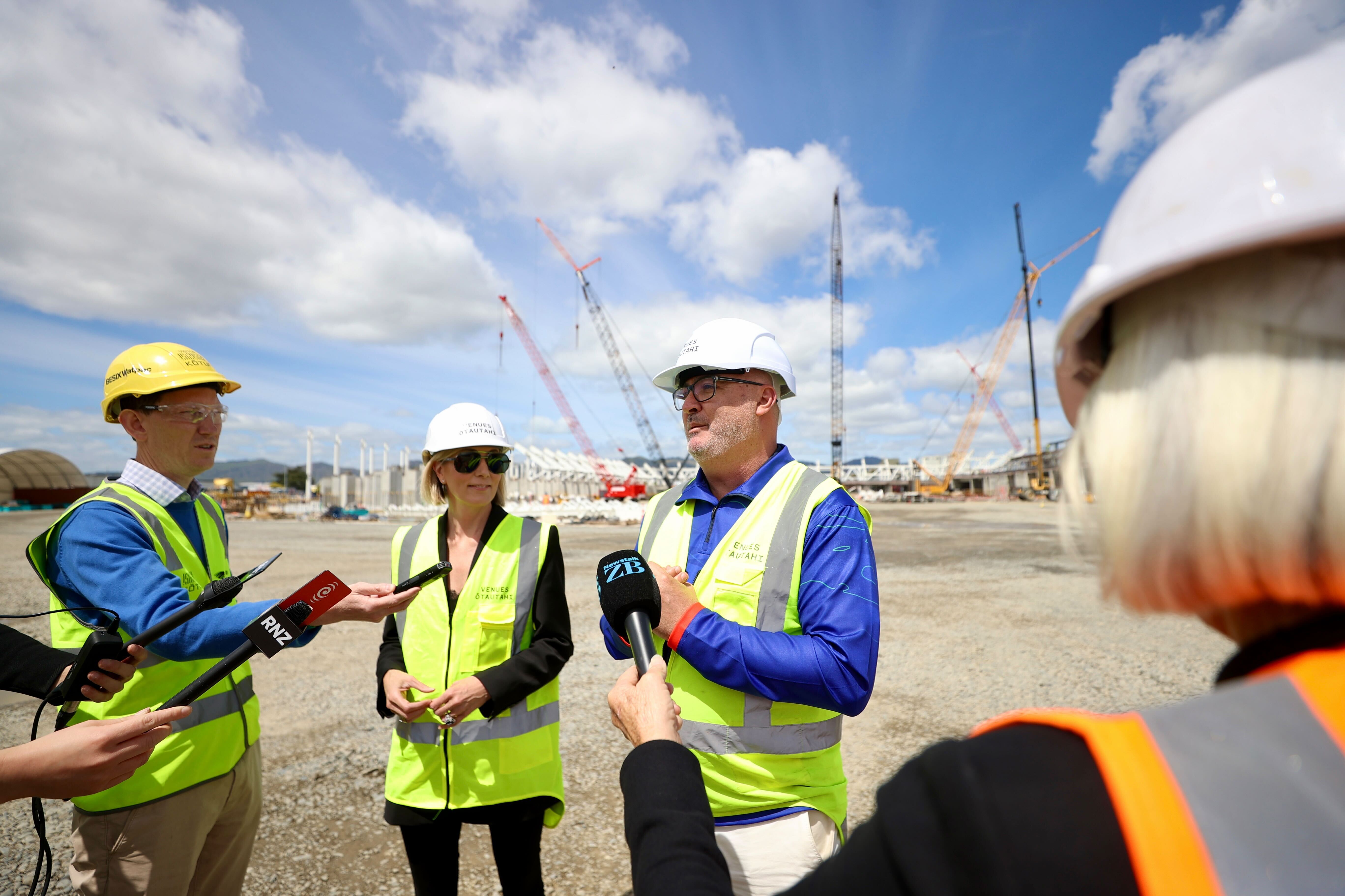 Warriors CEO Cameron George at the site for the Te Kaha Stadium in Christchurch. Photo / George Block