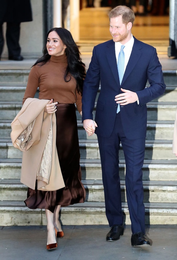 Harry and Meghan depart Canada House. Photo / Getty Images