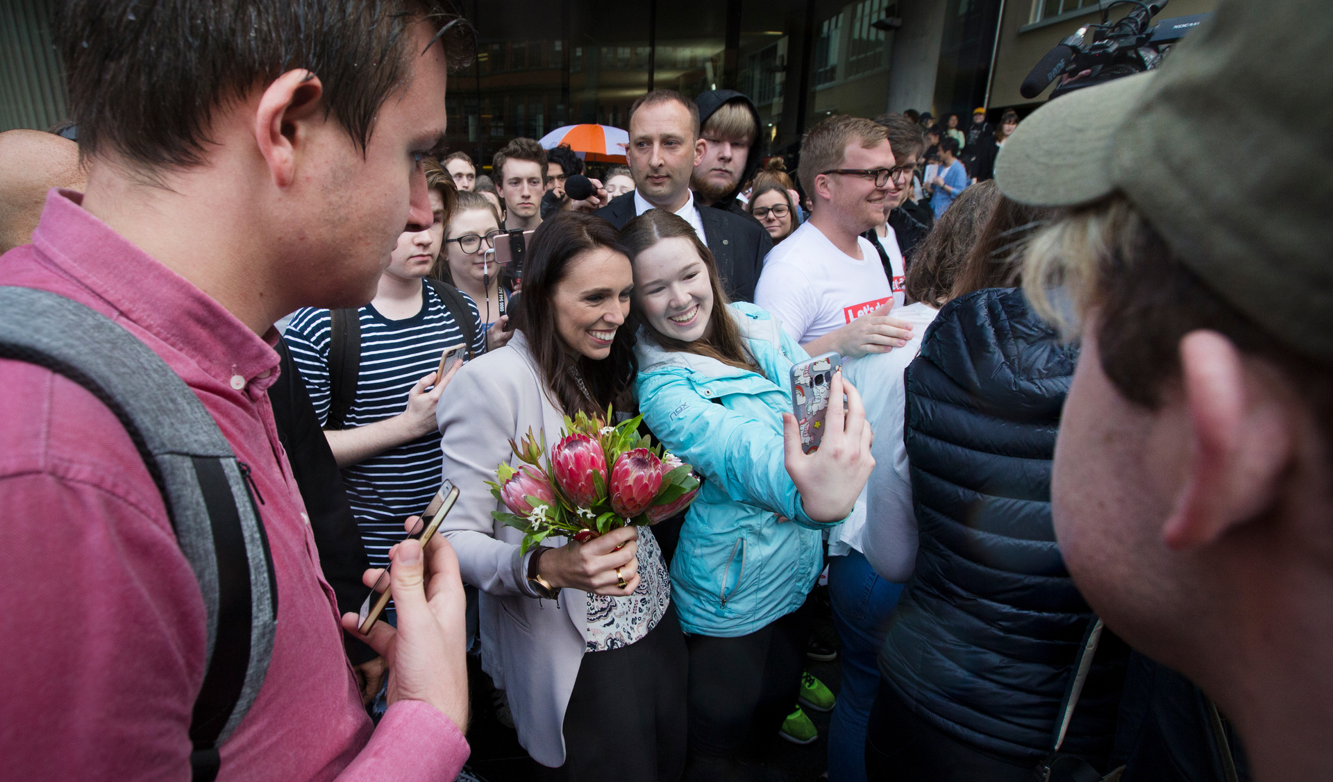 Labour leader Jacinda Ardern promoted the fees-free policy on the campaign trail at Victoria University in Wellington in 2017. Photo / Mark Mitchell