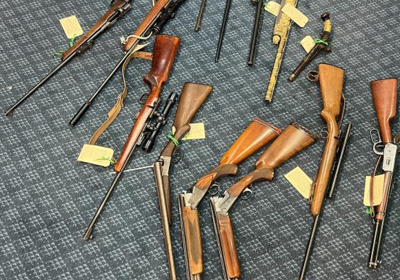 Police seized 14 firearms in Ashburton in an operation targeting illicit drugs. Photo / Supplied