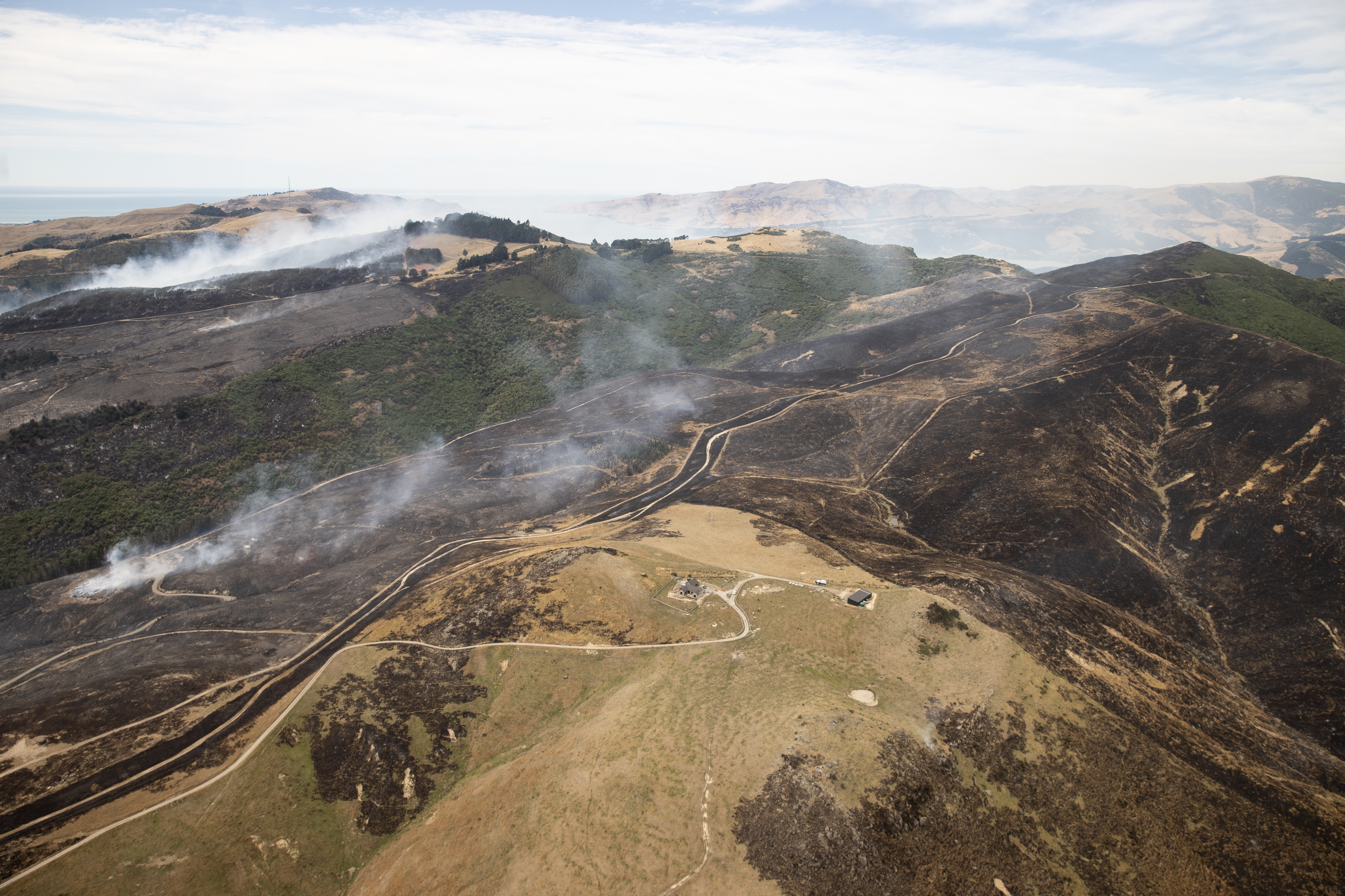 Properties were evacuated, including a nearby hospital, as thick plumes of smoke spewed out. Photo / George Heard