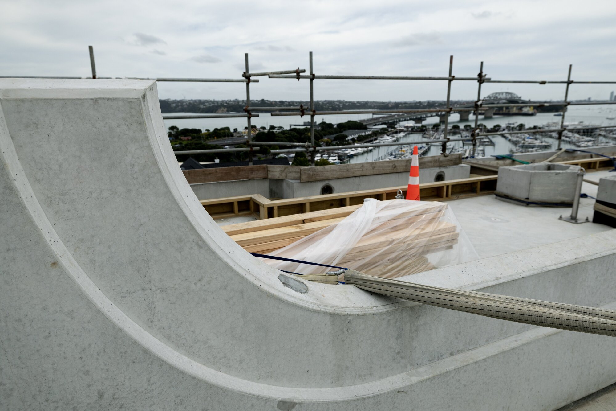 All the curves up on the rooftop of the apartment project. Photo / Dean Purcell
