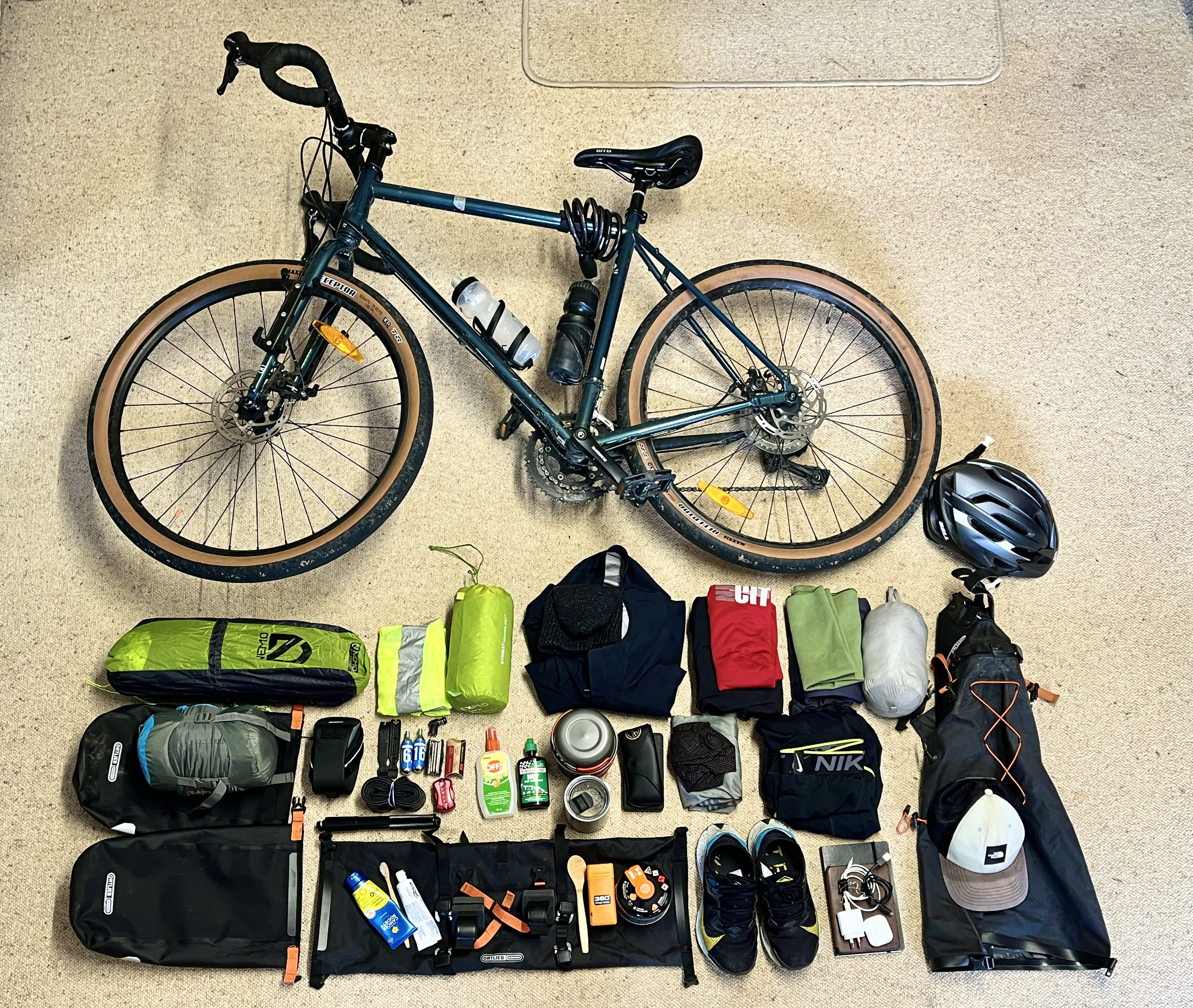 When it comes to bikepacking gear, travel light and be practical. Photo / Tsewang Nuru Sherpa