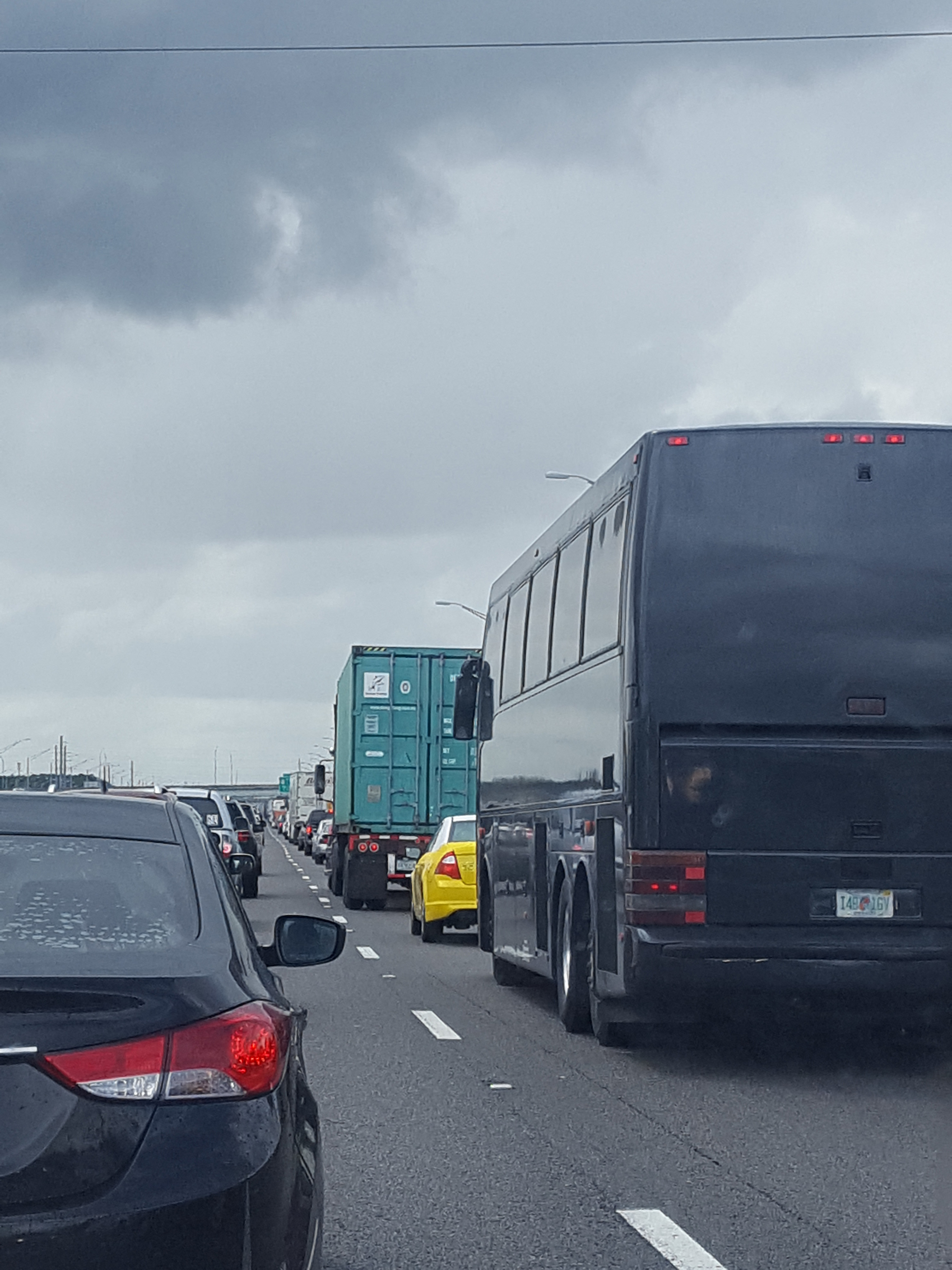 Tauranga woman Chris Duggan spent five hours on a car-clogged highway into Tampa. Photo / Chris Duggan