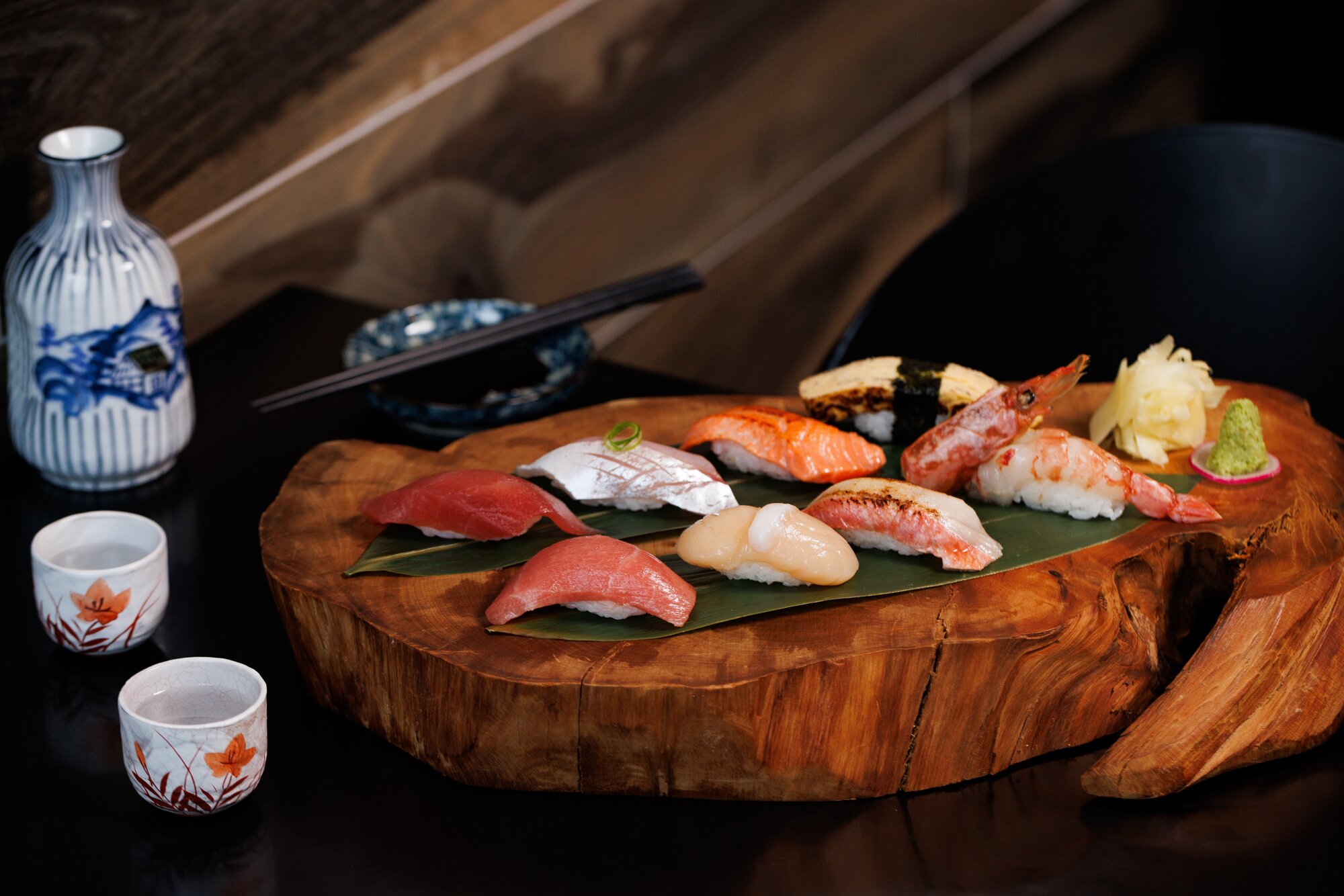 The Omakase Assorted Nigiri Sushi on the menu at Japanese restaurant Ikkyu in central Auckland. Photo / Babiche Martens
