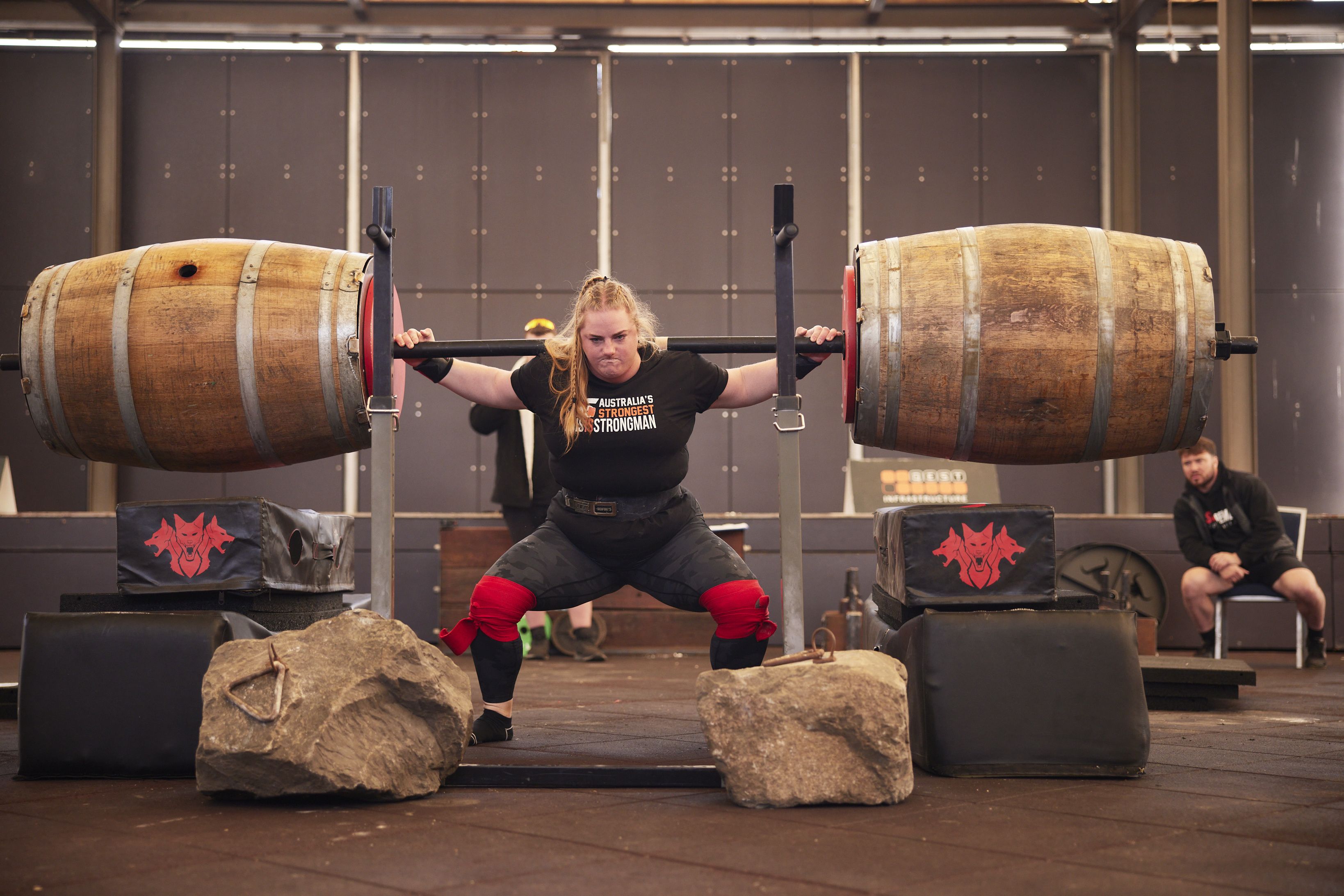 A competitor in one of Meatstock's Strongman Championships.